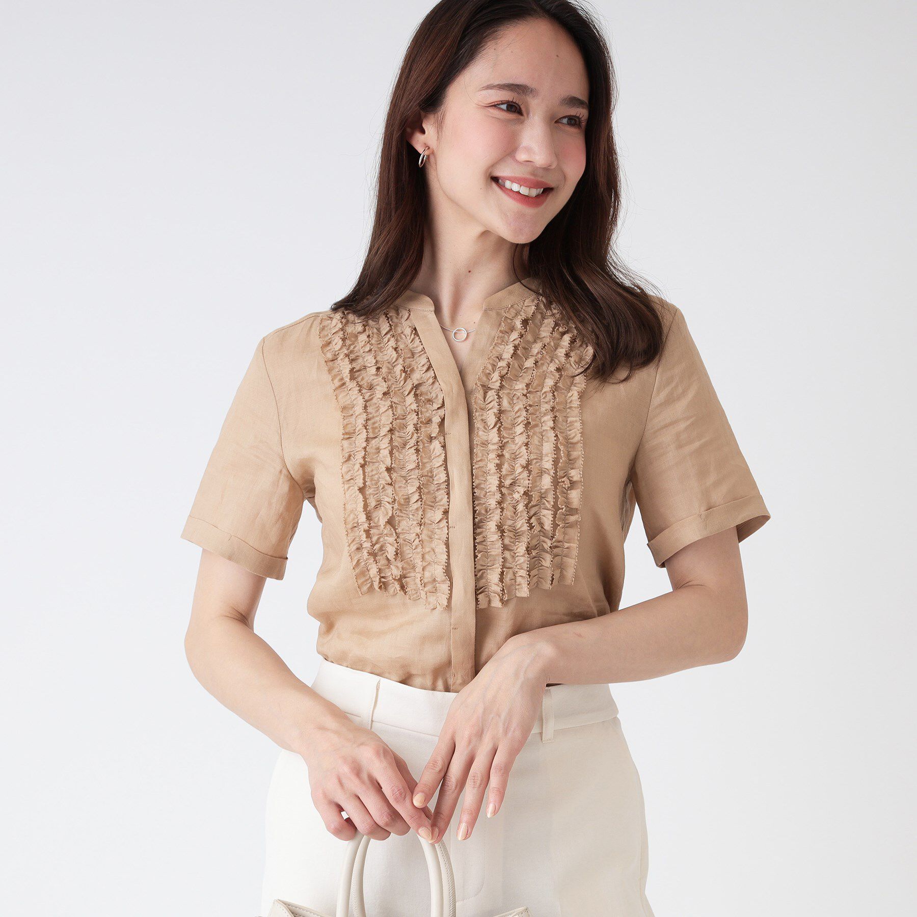 COUP DE CHANCE「【洗える／ラミー】フリルデザインブラウス」|シャツ・ブラウス|