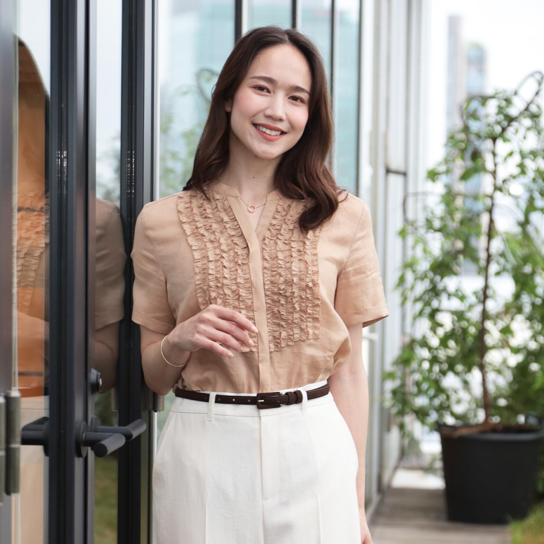 COUP DE CHANCE「【洗える／ラミー】フリルデザインブラウス」|シャツ・ブラウス|