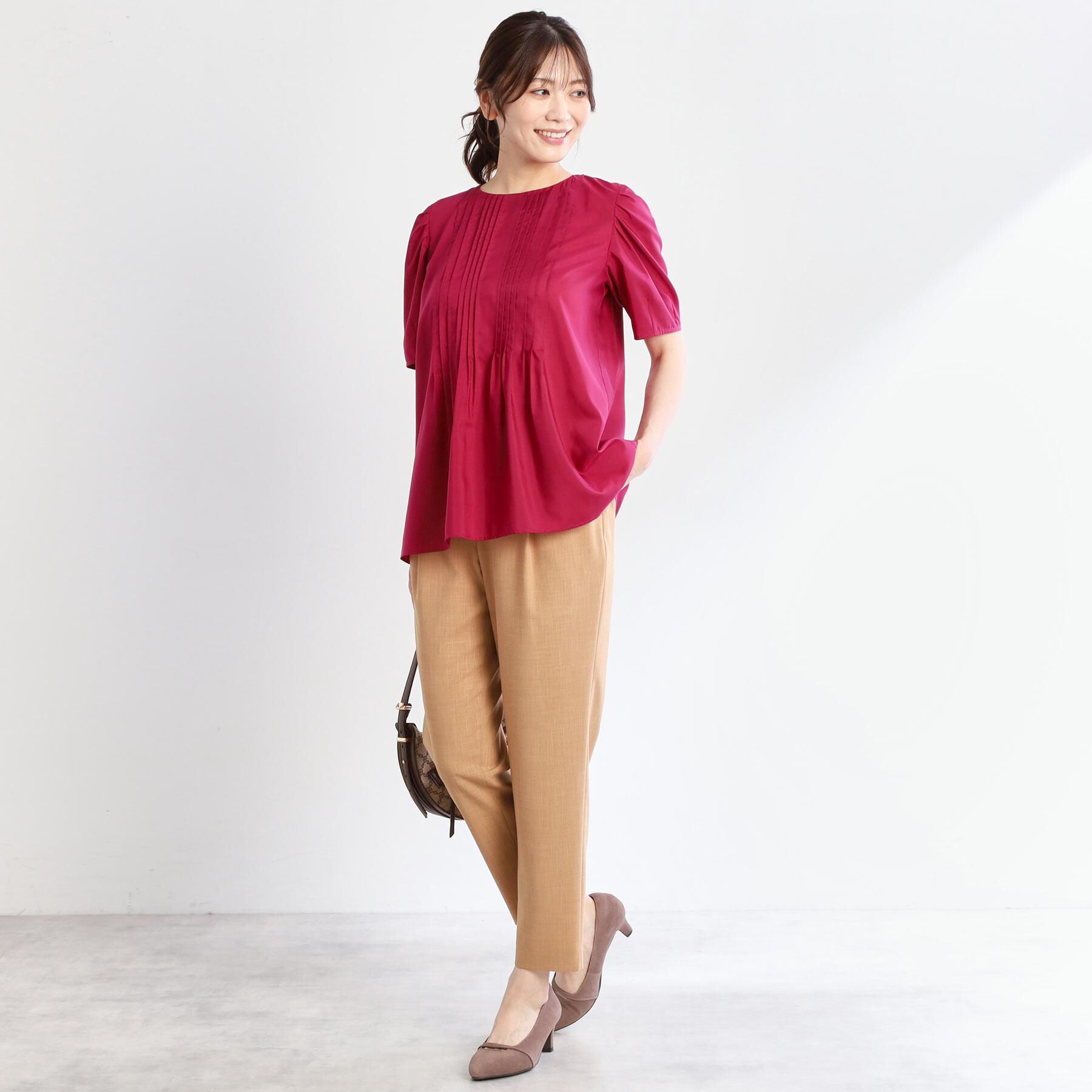 Reflect「【すっきり見え！長め丈】ピンタックデザインチュニックブラウス」|シャツ・ブラウス|