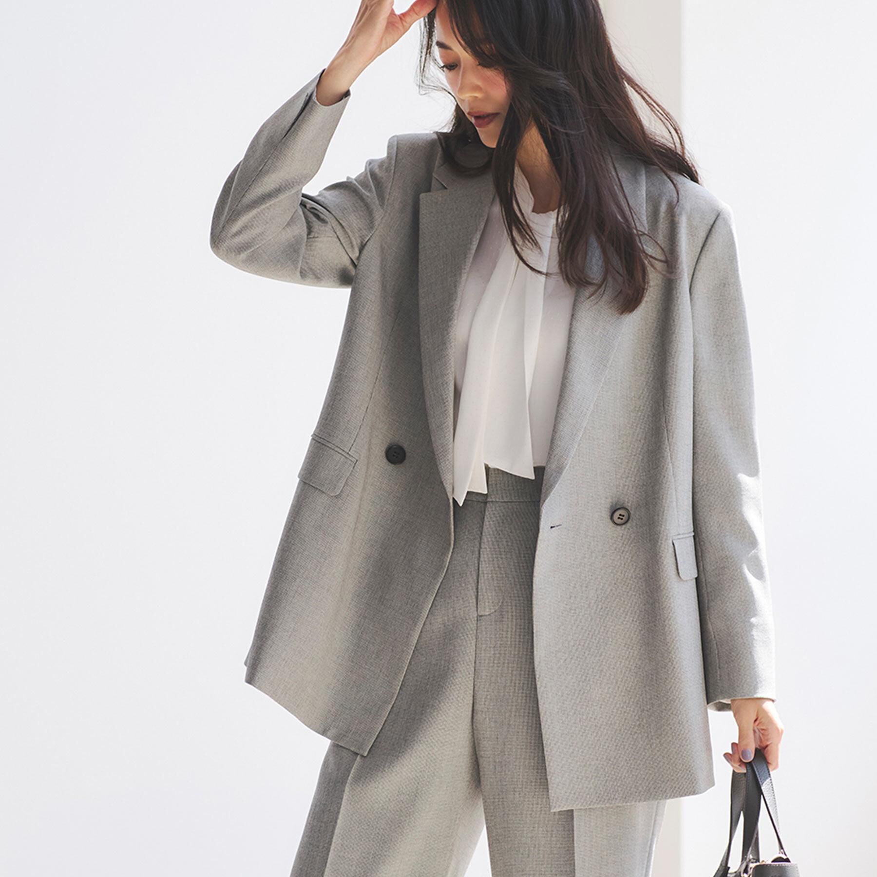 Reflect「【きちんと見え／通勤／セレモニーにおすすめ◎】ドット柄ボウタイブラウス」|シャツ・ブラウス|