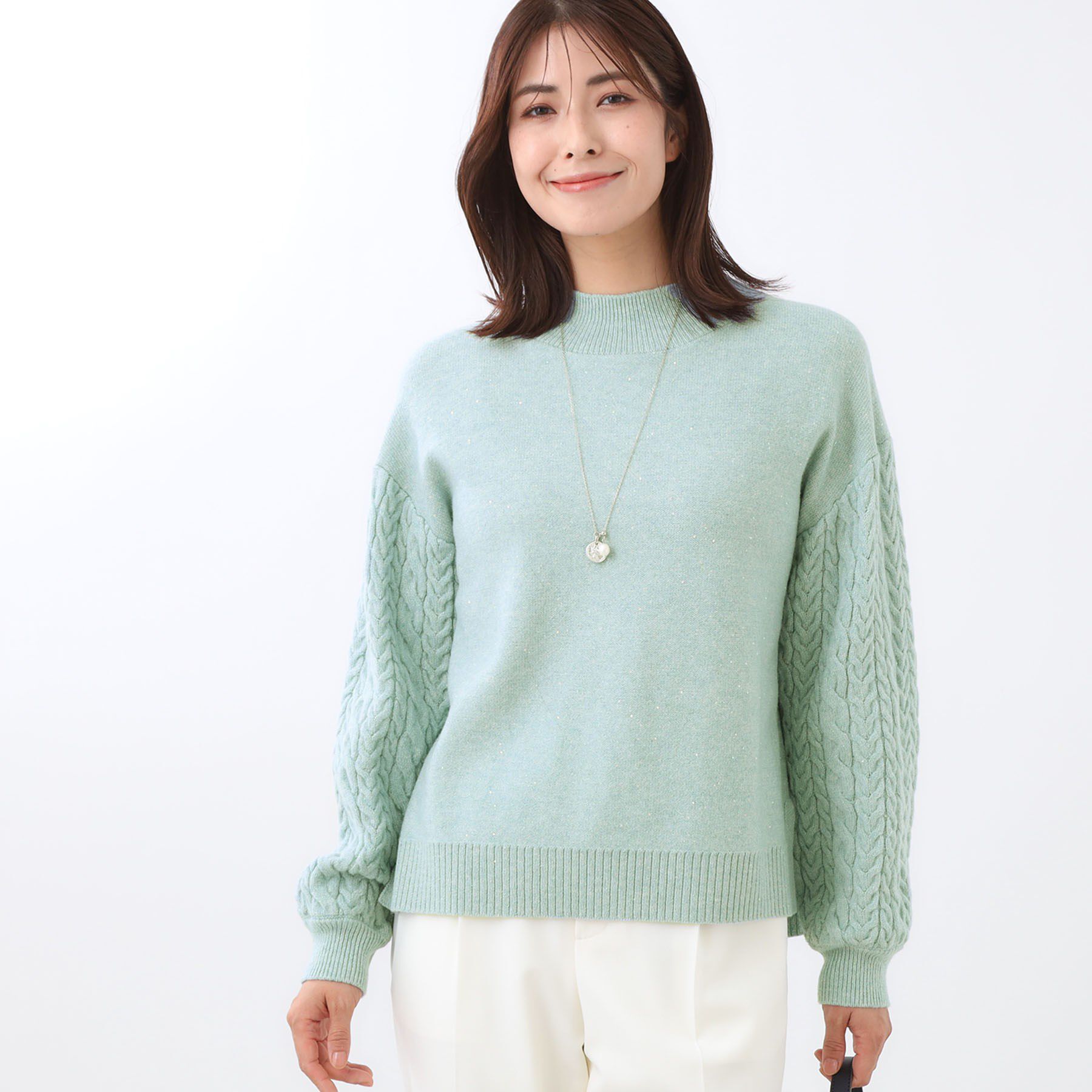 Reflect「【一枚で着映え◎／ゆったりシルエット】ラメ&times;スパンコールウール混ニット」|ニット・セーター|