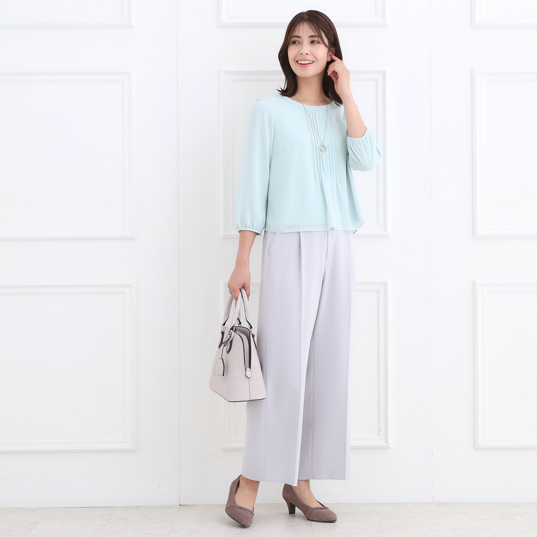 Reflect「【フォーマル／入卒／お仕事に◎】ピンタック&times;スカラレースブラウス」|シャツ・ブラウス|