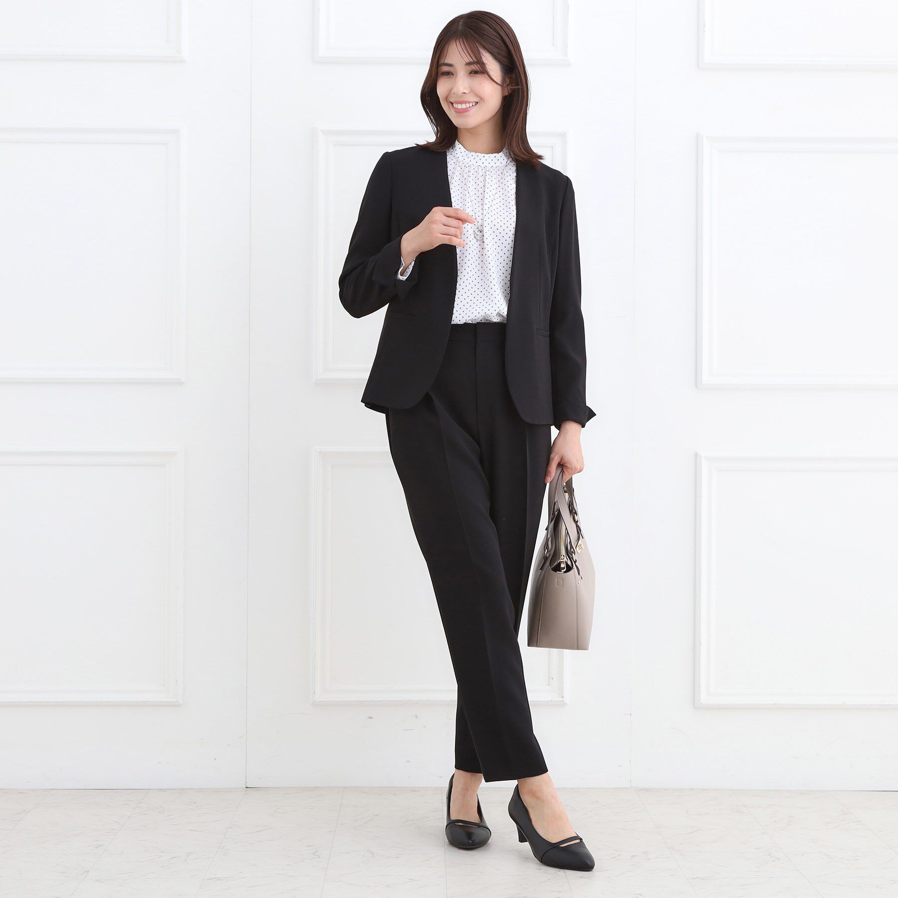 Reflect「【フォーマル／入卒】ドットプリントブラウス」|シャツ・ブラウス|