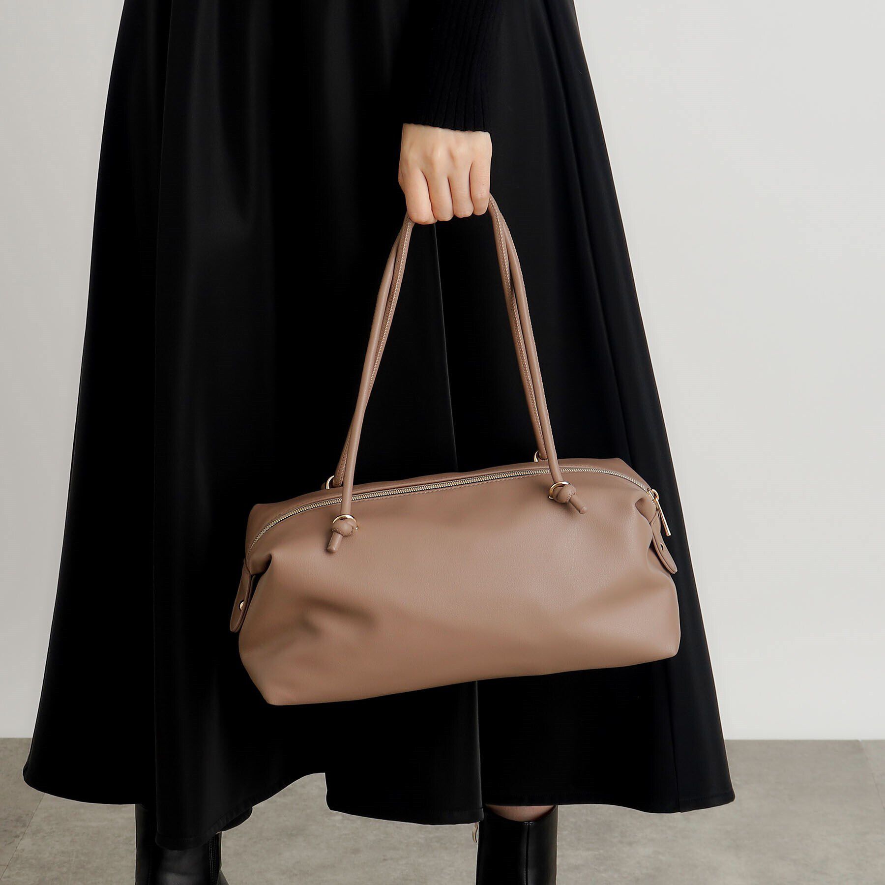 grove「ロープノットロングハンドルボストン」|ハンドバッグ|ベージュ(052)