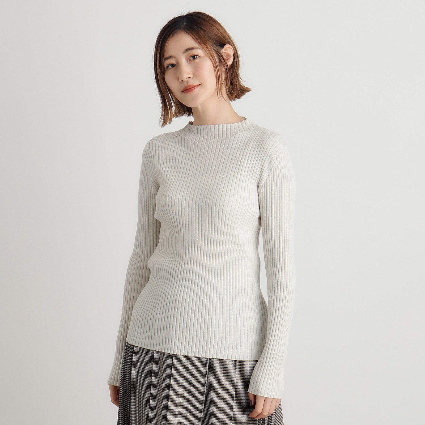 grove「バック釦ラメリブニットプルオーバー」|ニット・セーター|