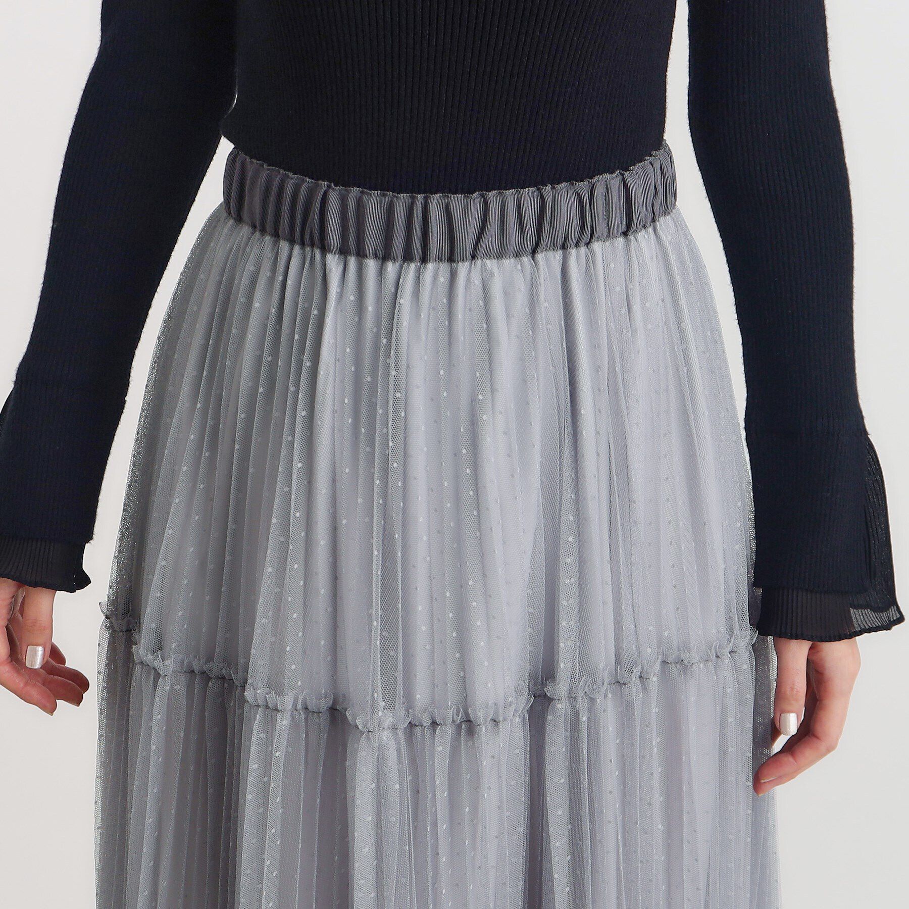 grove「ドットチュールプリーツスカート」|スカート|