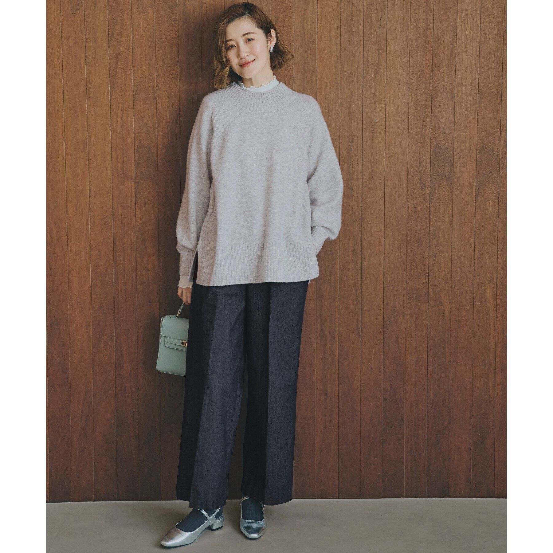 grove「【洗える】ミルドライクウール混天竺プルオーバー」|ニット・セーター|