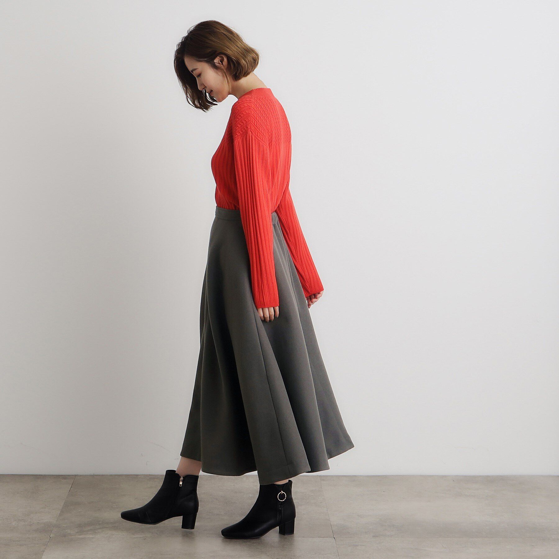 grove「ジャージメルトンフレアスカート」|スカート|