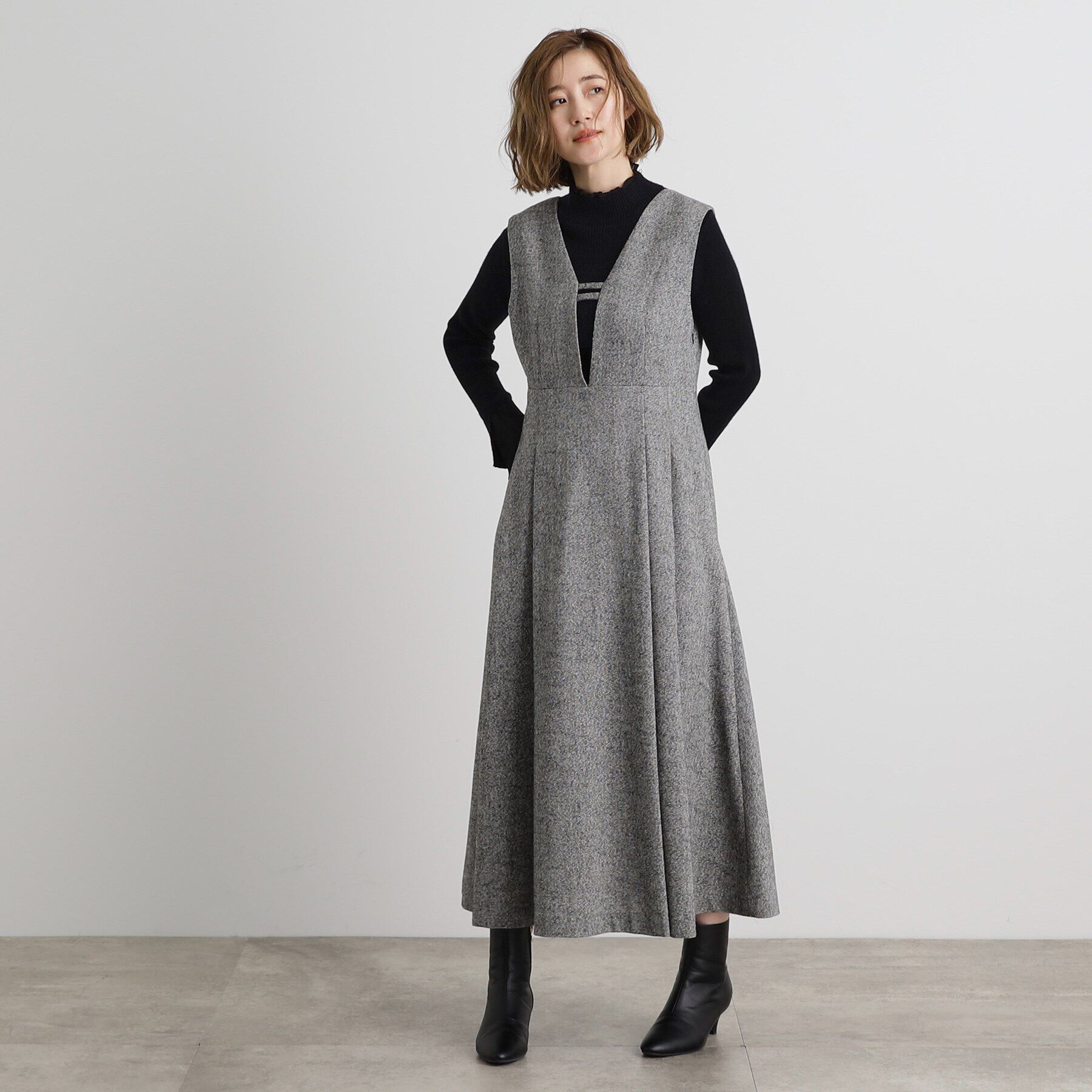 grove「【前後2WAY】ラメツイードフレアージャンドレ」|ワンピース|