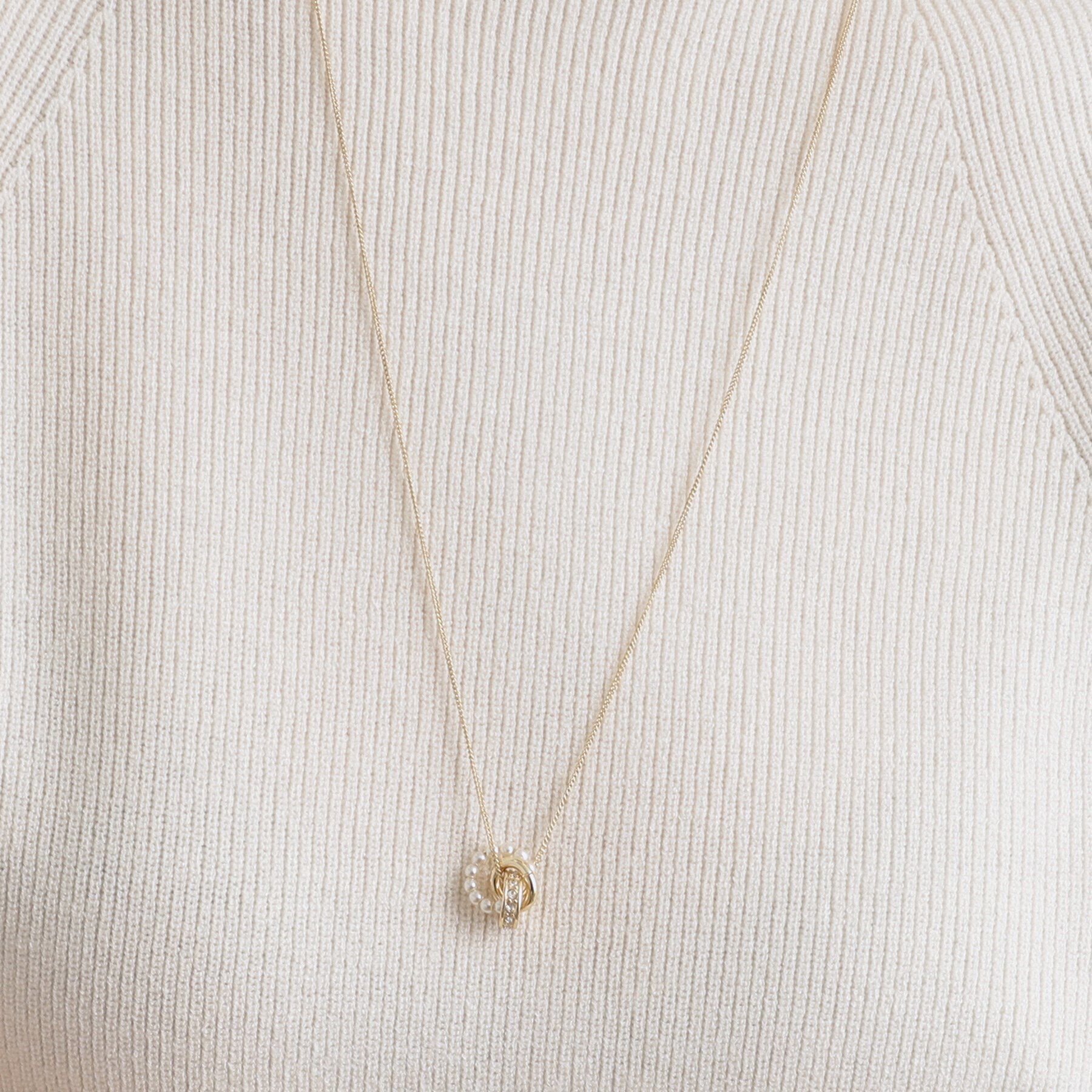 grove「パール調ビジューリングY字ネックレス【入卒対応可】」|ネックレス|