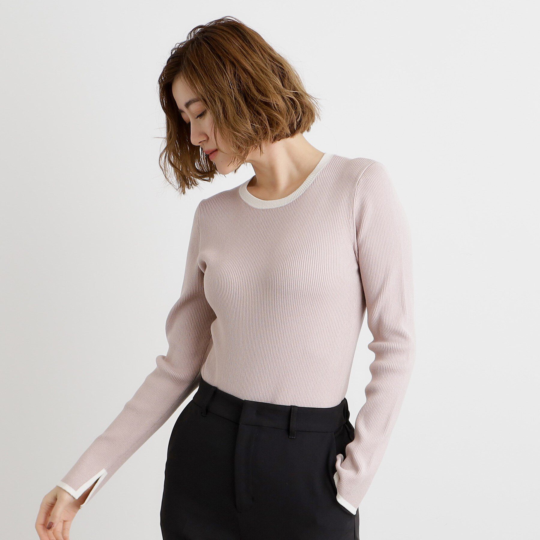 grove「【抗ピル／MW】リブニットプルオーバー」|ニット・セーター|