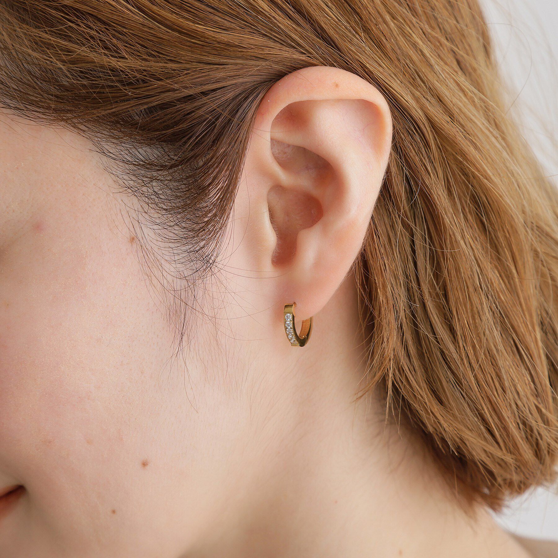 grove「【ステンレス】メタルビジューフープピアス」|ピアス|