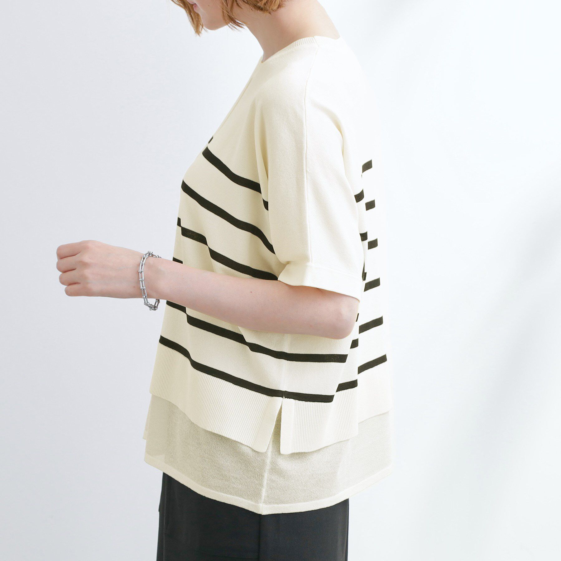 grove「【夏に嬉しい機能付き】やわらかドライタッチレイヤードライクニット」|ニット・セーター|