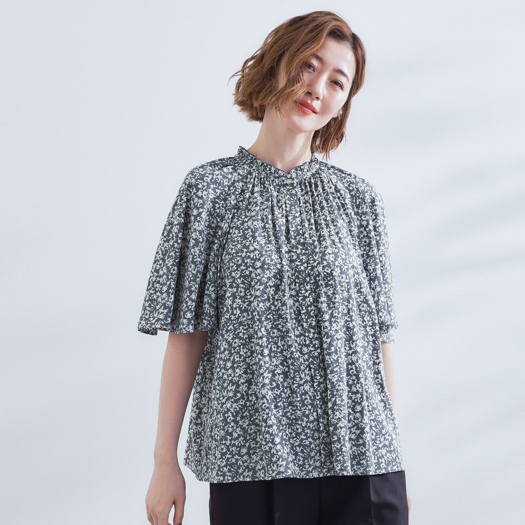 grove「【洗える/お仕事/二の腕カバー】ヴィンテージサテンブラウス」|シャツ・ブラウス|