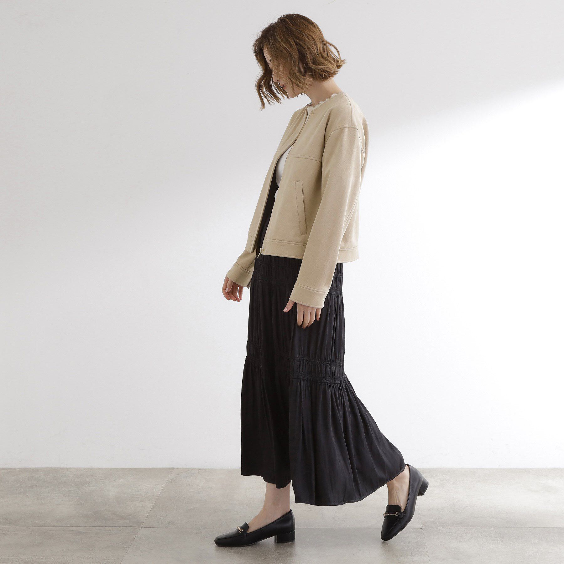 grove「日常を華やかにするスエード調ブルゾン」|ブルゾン・スタジャン|