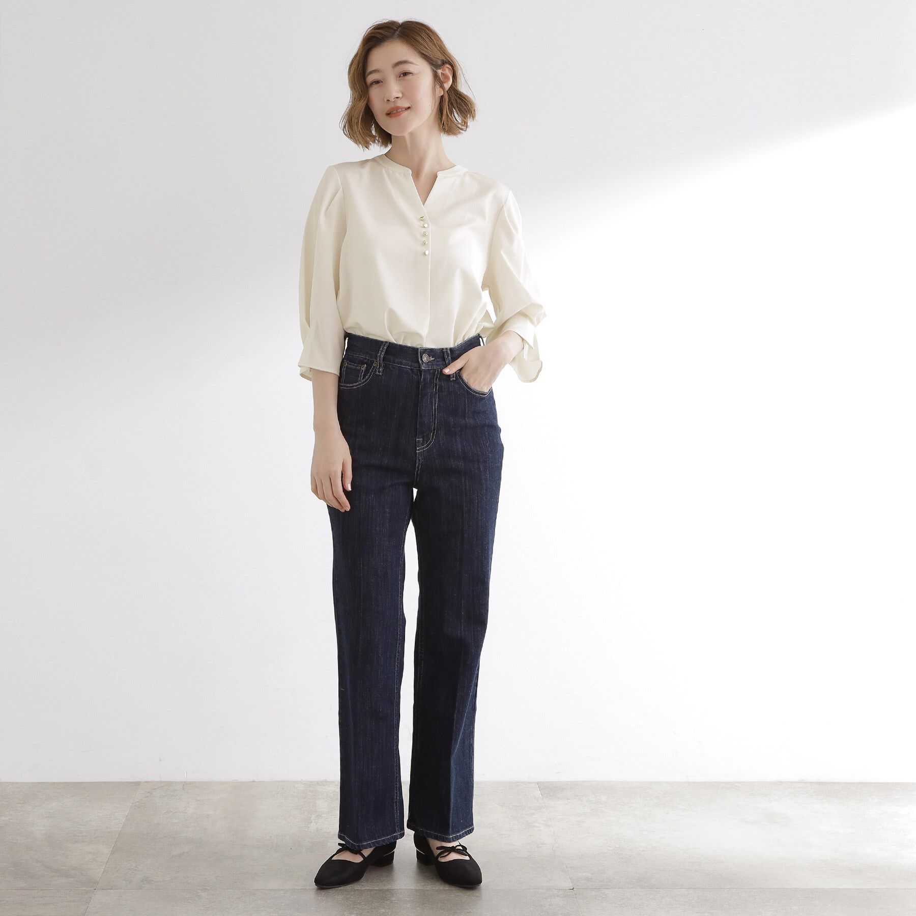 grove「【洗える/お仕事】美しさが続く袖タックブラウス」|シャツ・ブラウス|