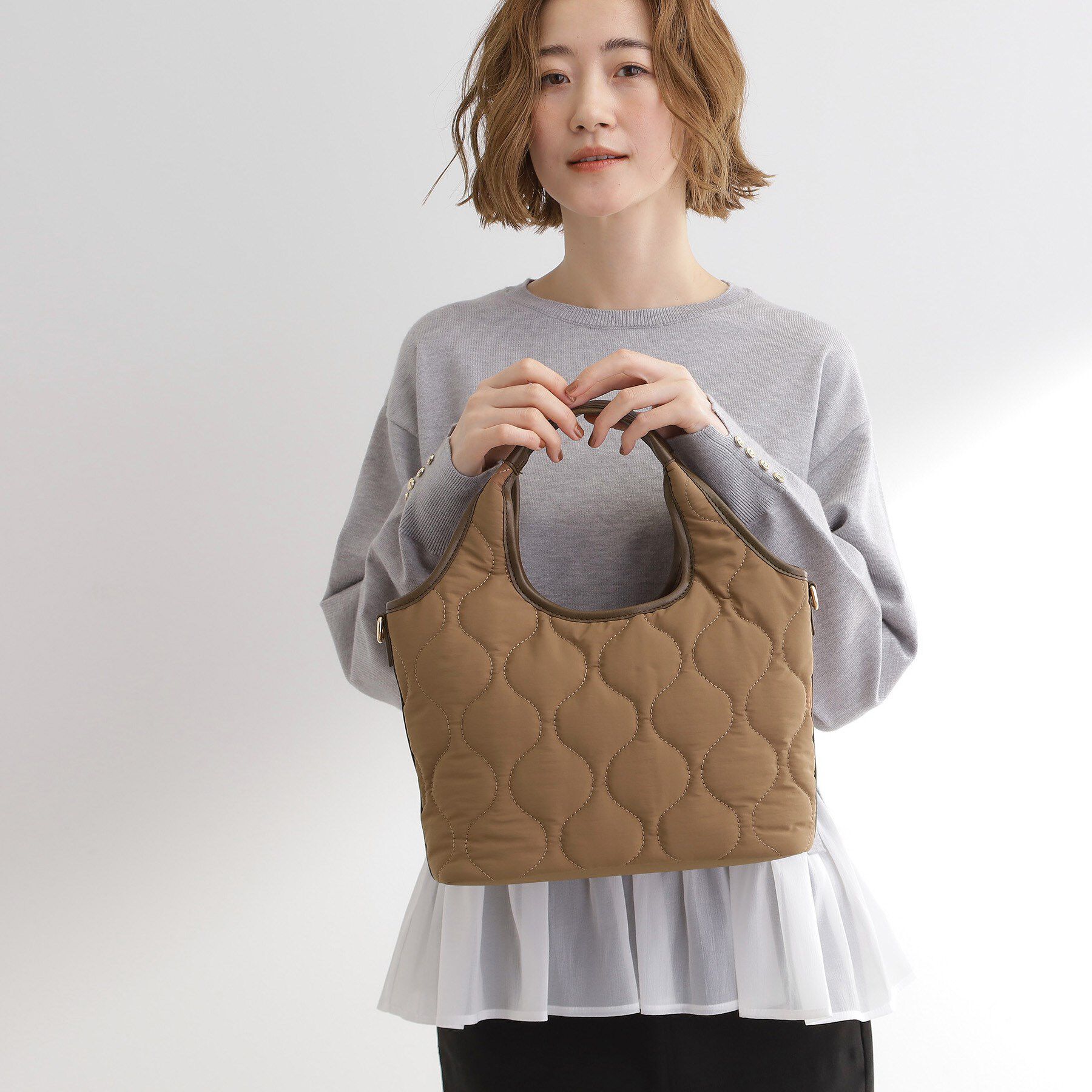 grove「【撥水】キルトクリテ2WAYトート」|トートバッグ|