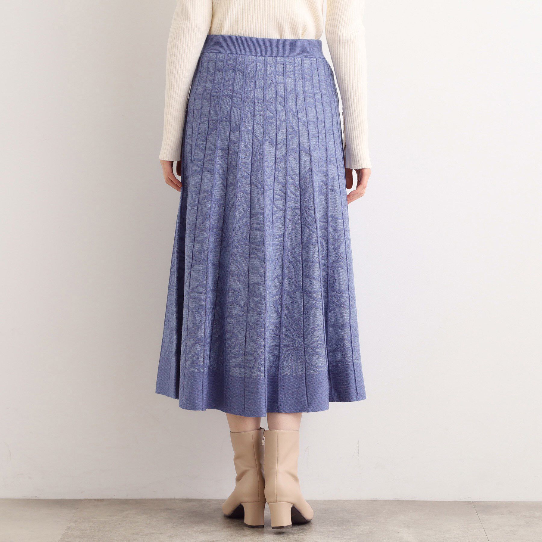 grove「【SET UP対応】レース柄ジャカードプリーツ風ニットスカート」|スカート|