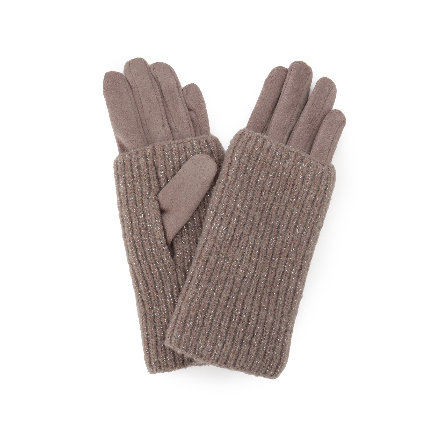 grove「3WAYラメニットグローブ」|手袋|トープ(054)
