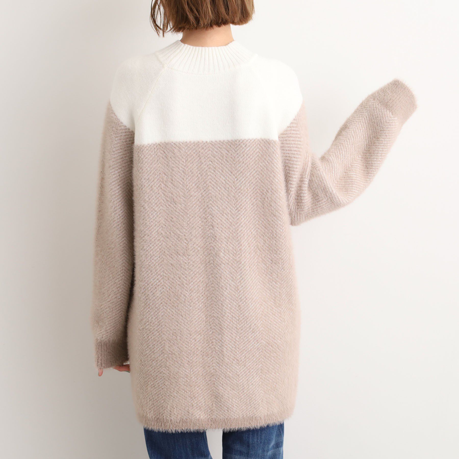 grove「ヘリンボーンジャカードチュニック」|ニット・セーター|