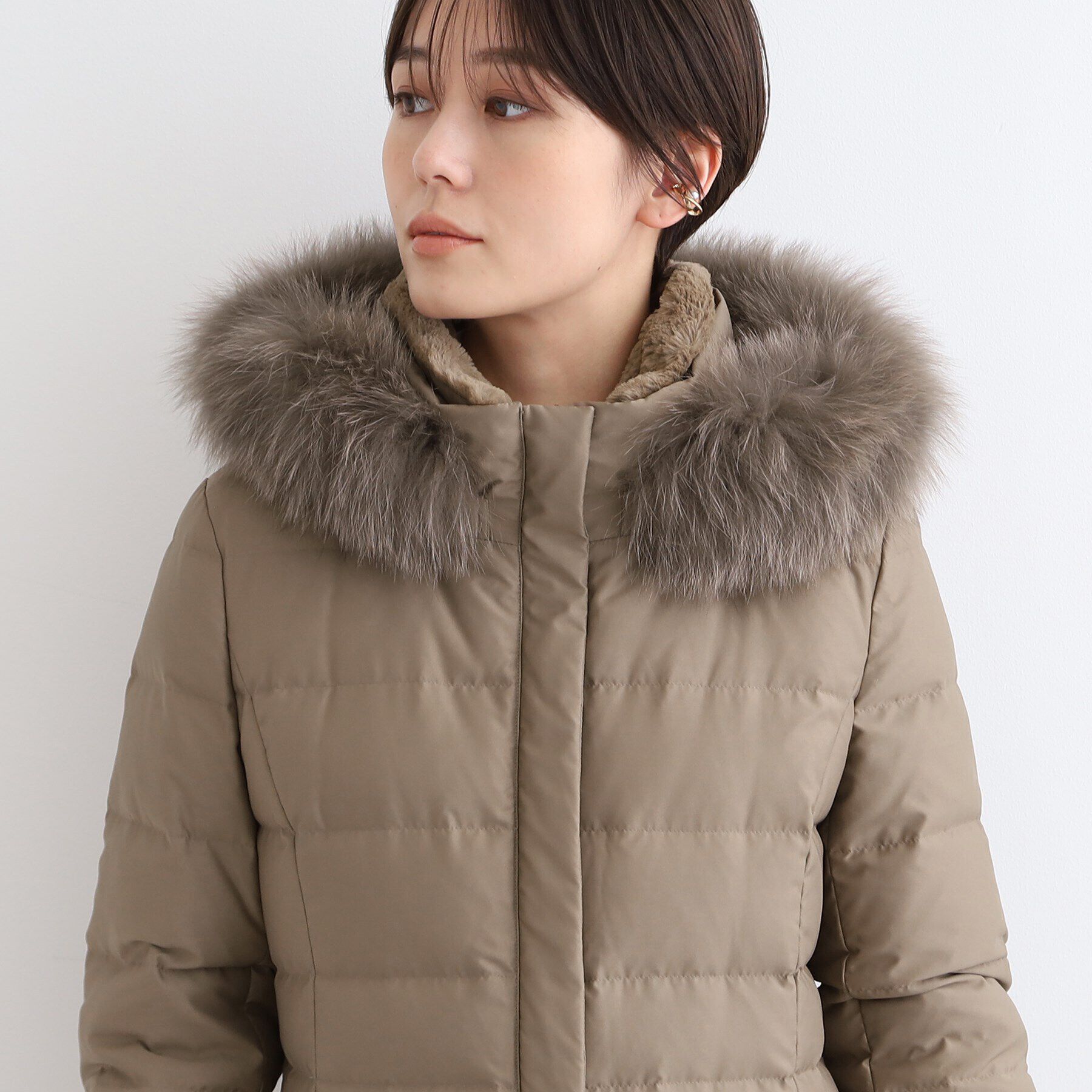 INDIVI「【リニューアル！／マルチWAY／フォックスファー／ロング丈】リサイクルダウンコート」|ダウン|