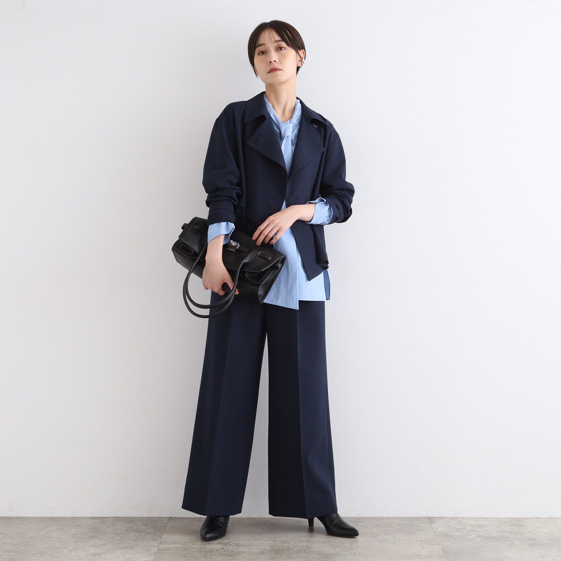 INDIVI「【洗える／2WAY】ボリュームスリーブ ボウタイブラウス」|シャツ・ブラウス|