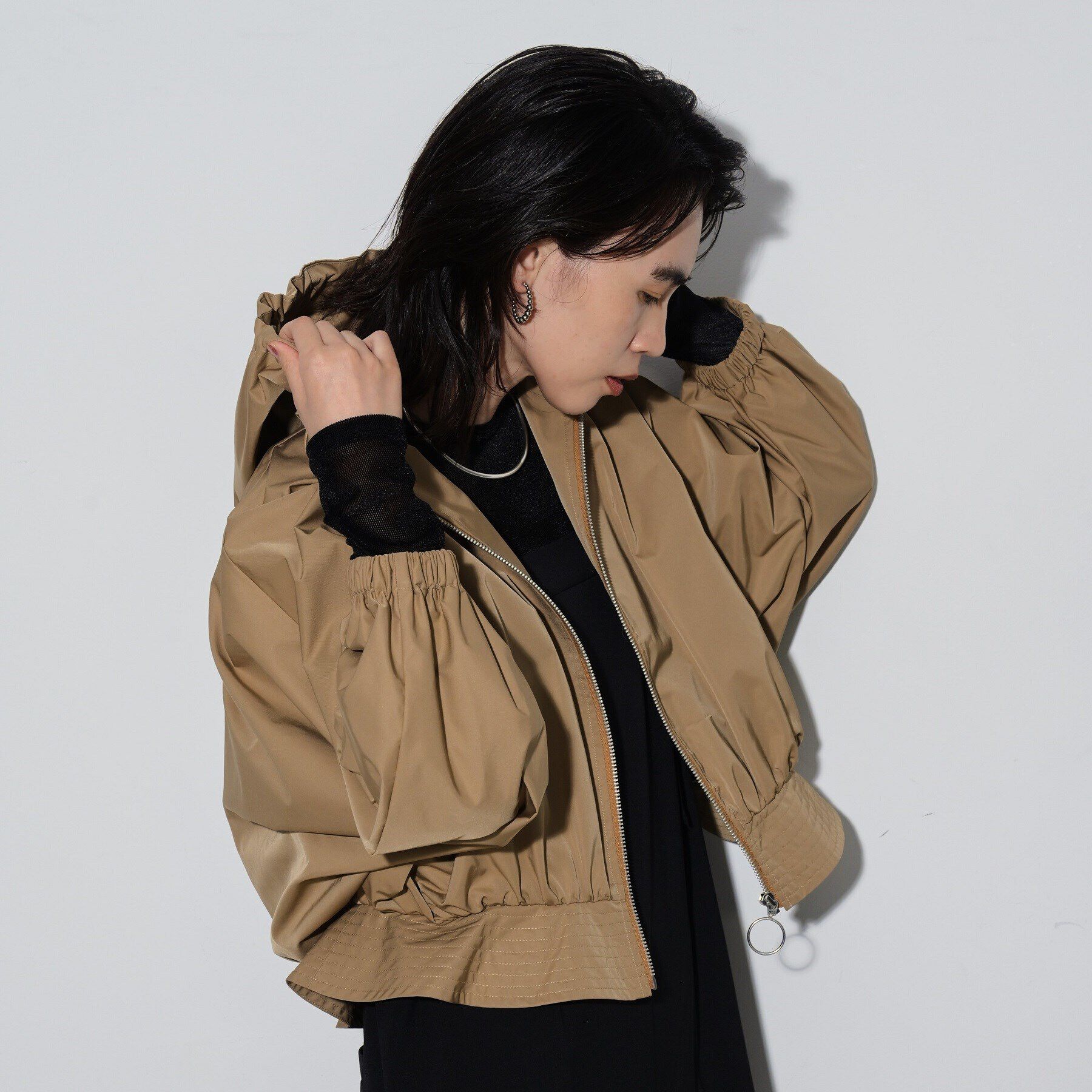 GALLEST「ドルマンスリーブフーディブルゾン」|ブルゾン・スタジャン|