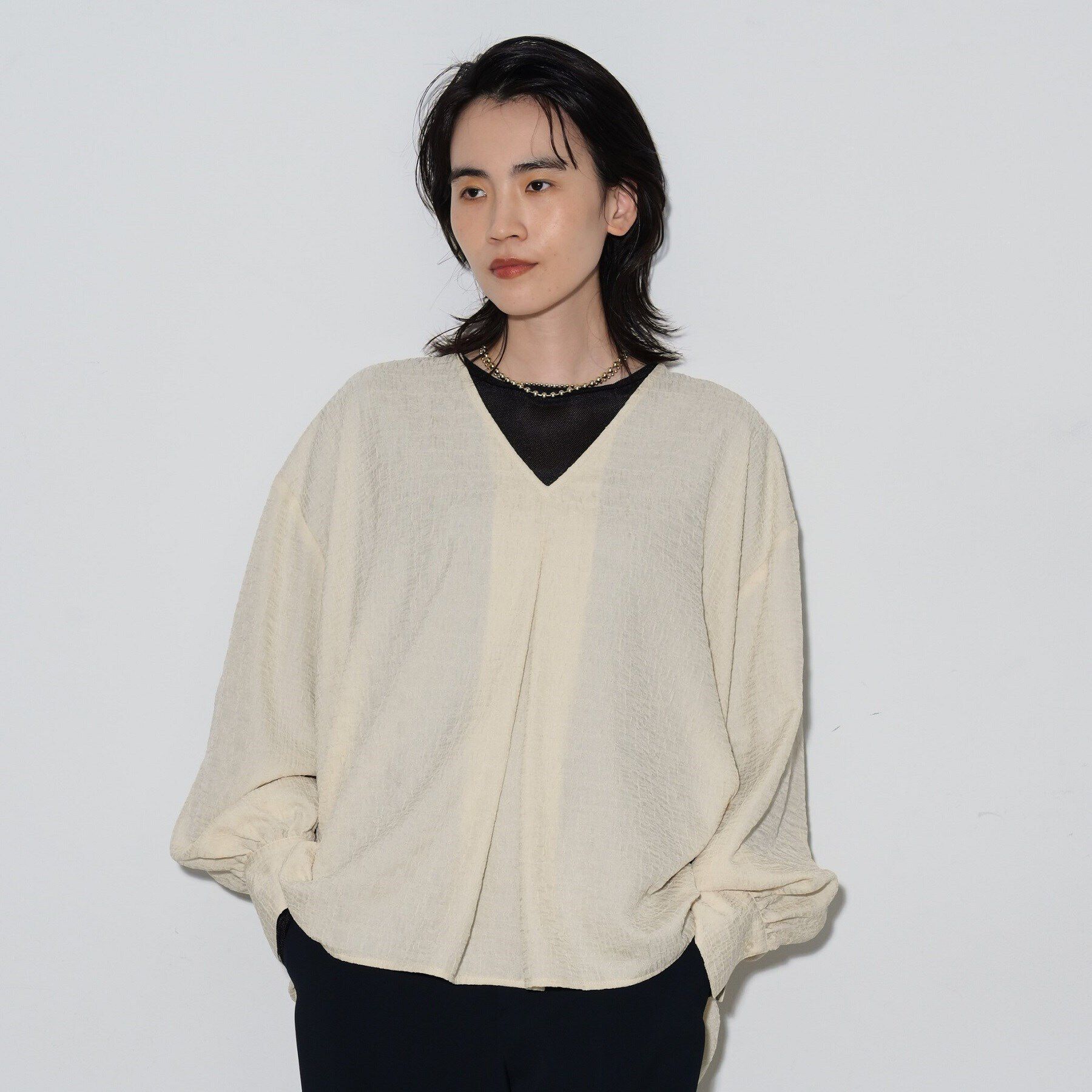 GALLEST「ジャカードフォルムブラウス」|シャツ・ブラウス|ｱｲﾎﾞﾘｰ(004)