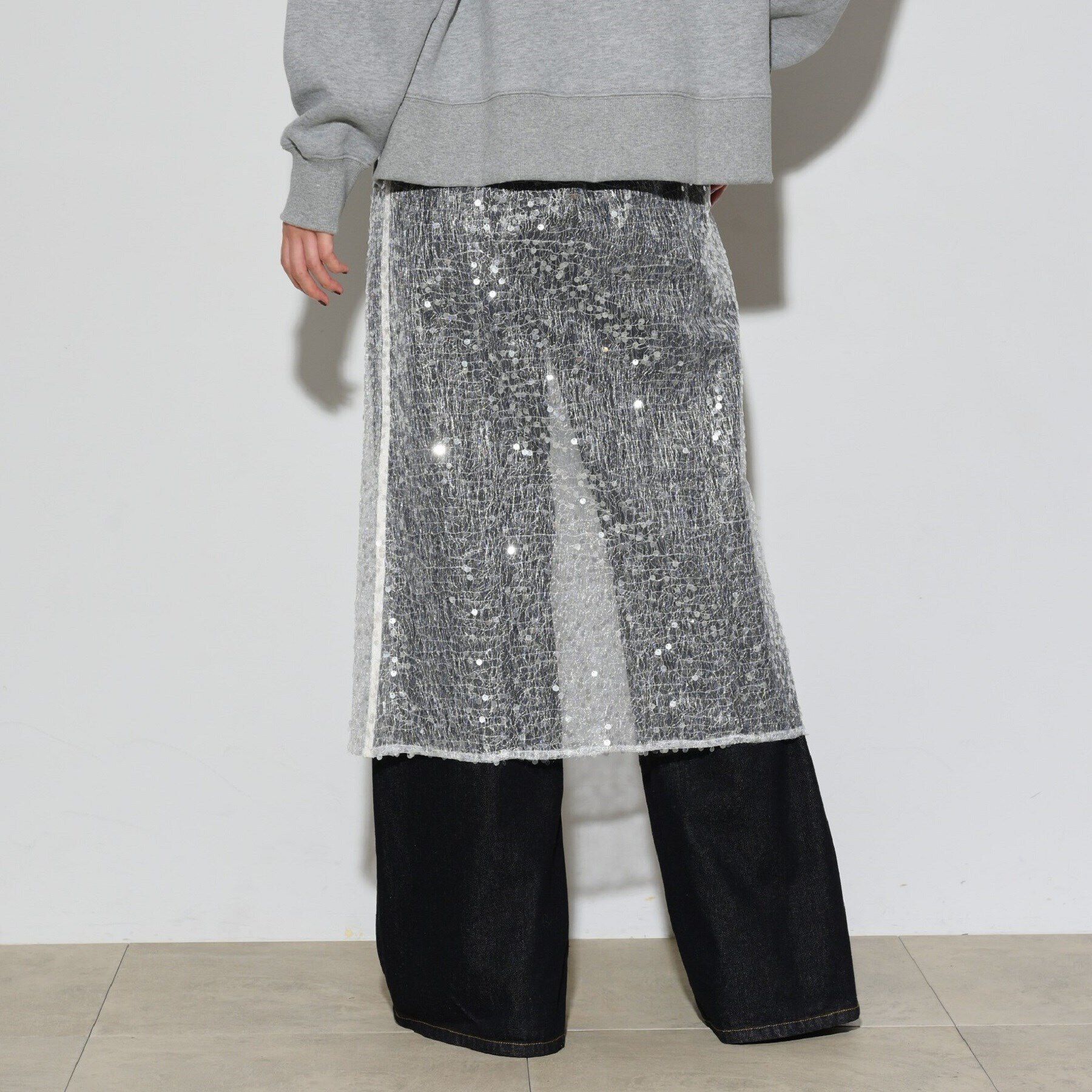 GALLEST「スパンコールレイヤードスカート」|スカート|