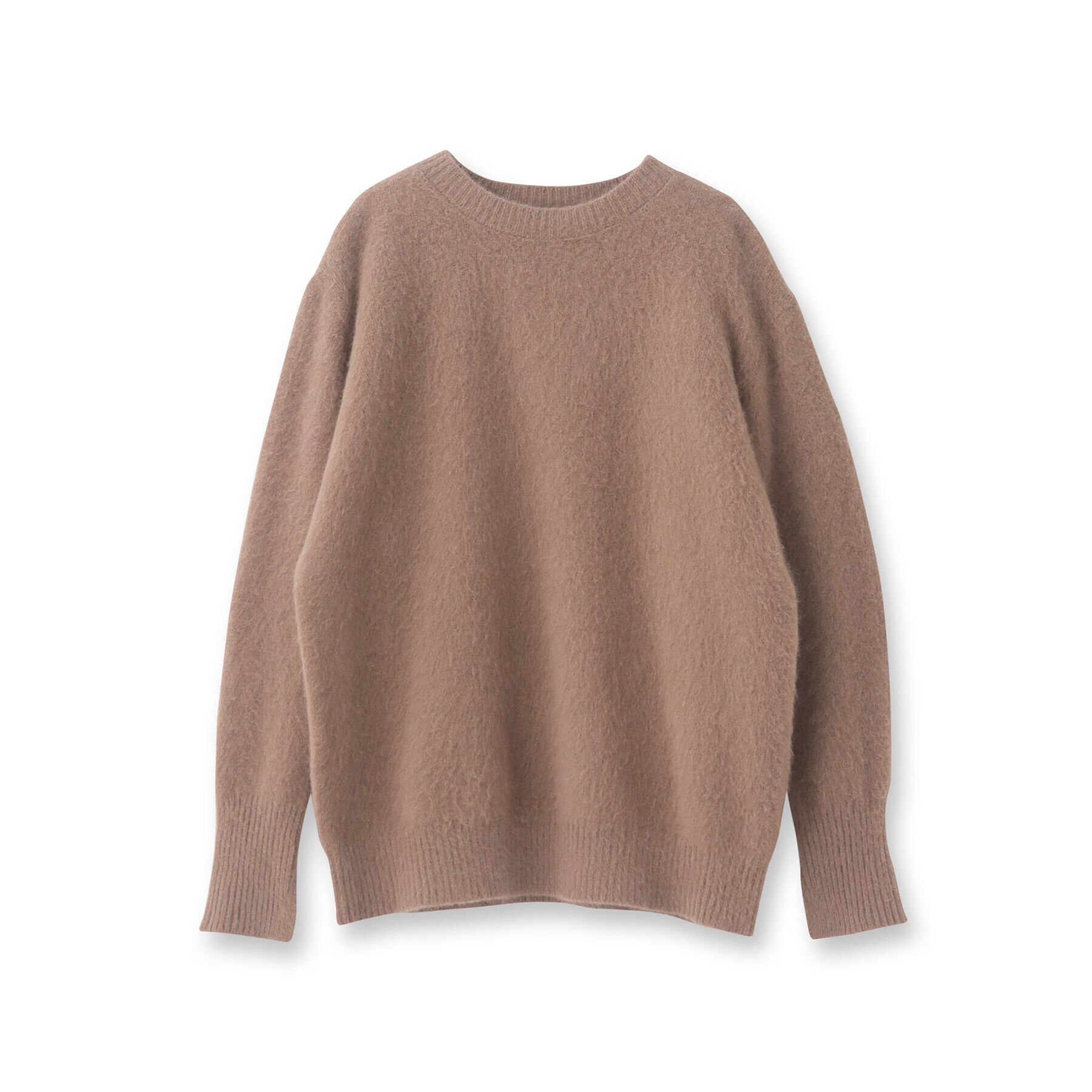 INDIVI「【フォックス混】ラウンドネックヘアリーニット」|ニット・セーター|