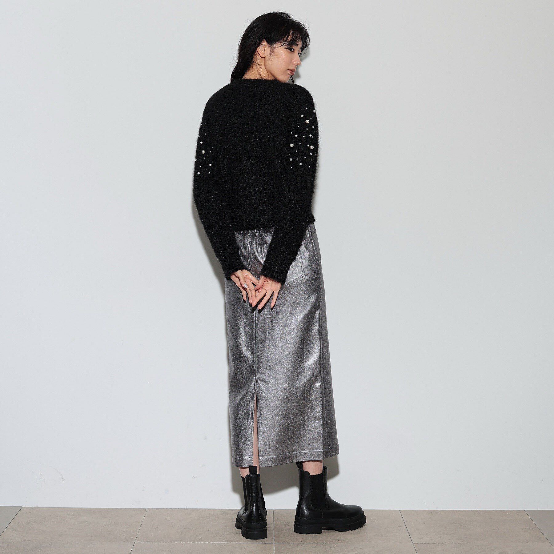 GALLEST「クルーネックパール調ニット」|ニット・セーター|