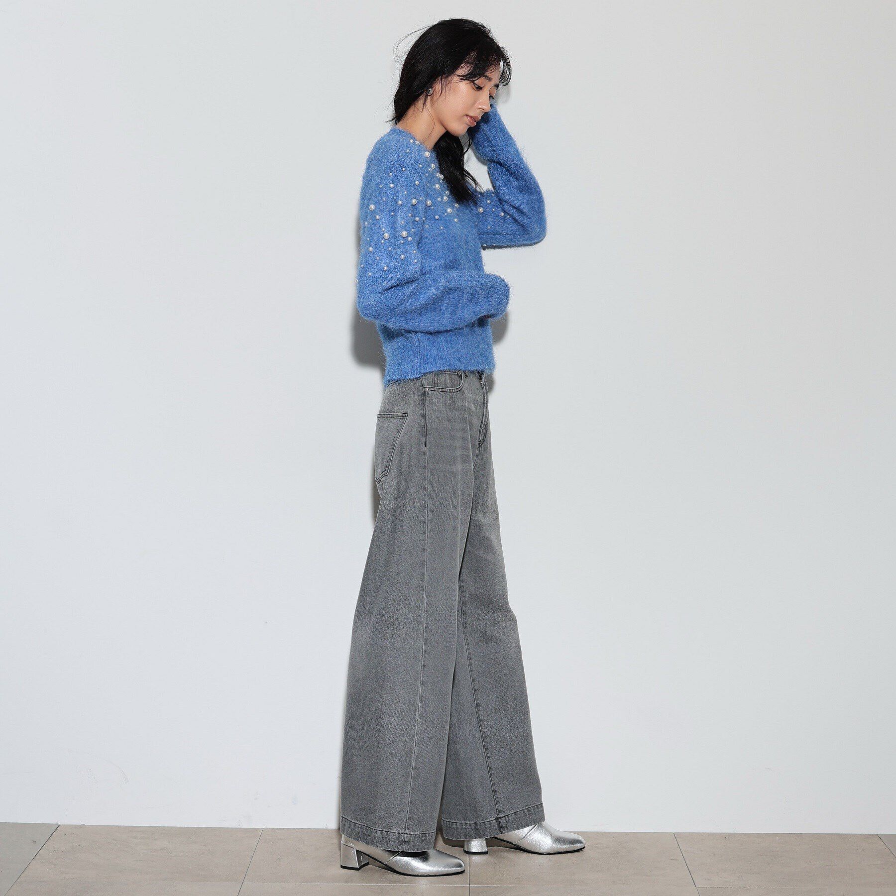 GALLEST「クルーネックパール調ニット」|ニット・セーター|