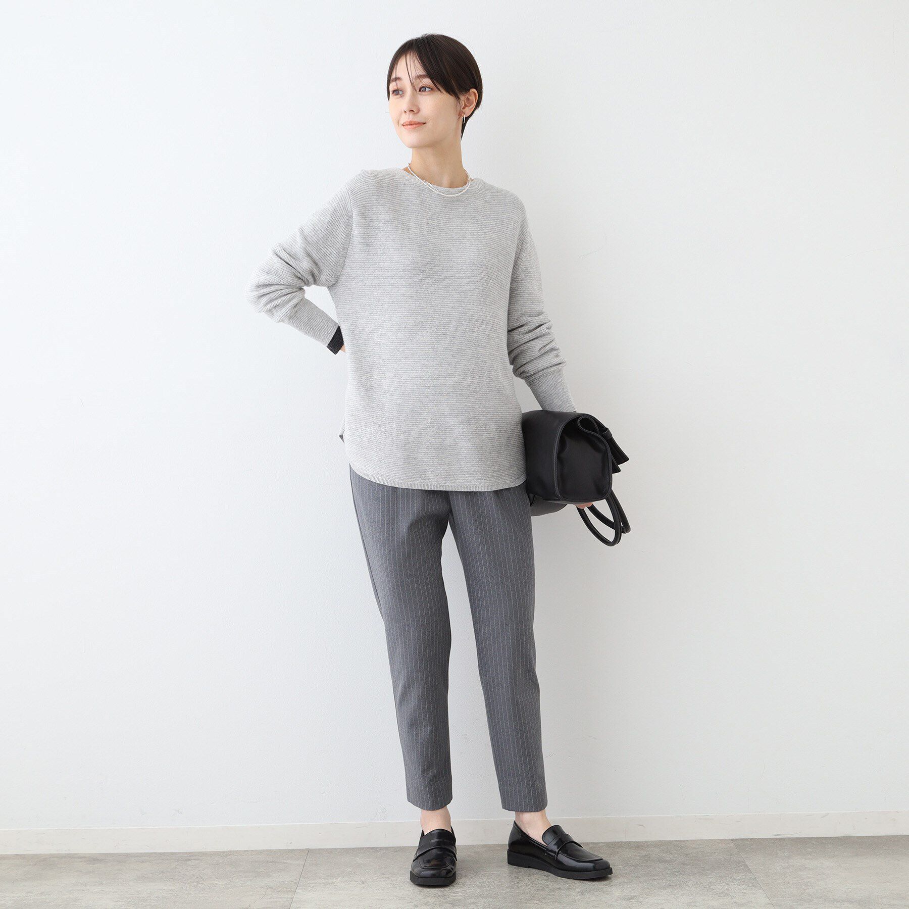 INDIVI「【カシミヤ混／洗える／ラメ】ボートネックニット」|ニット・セーター|