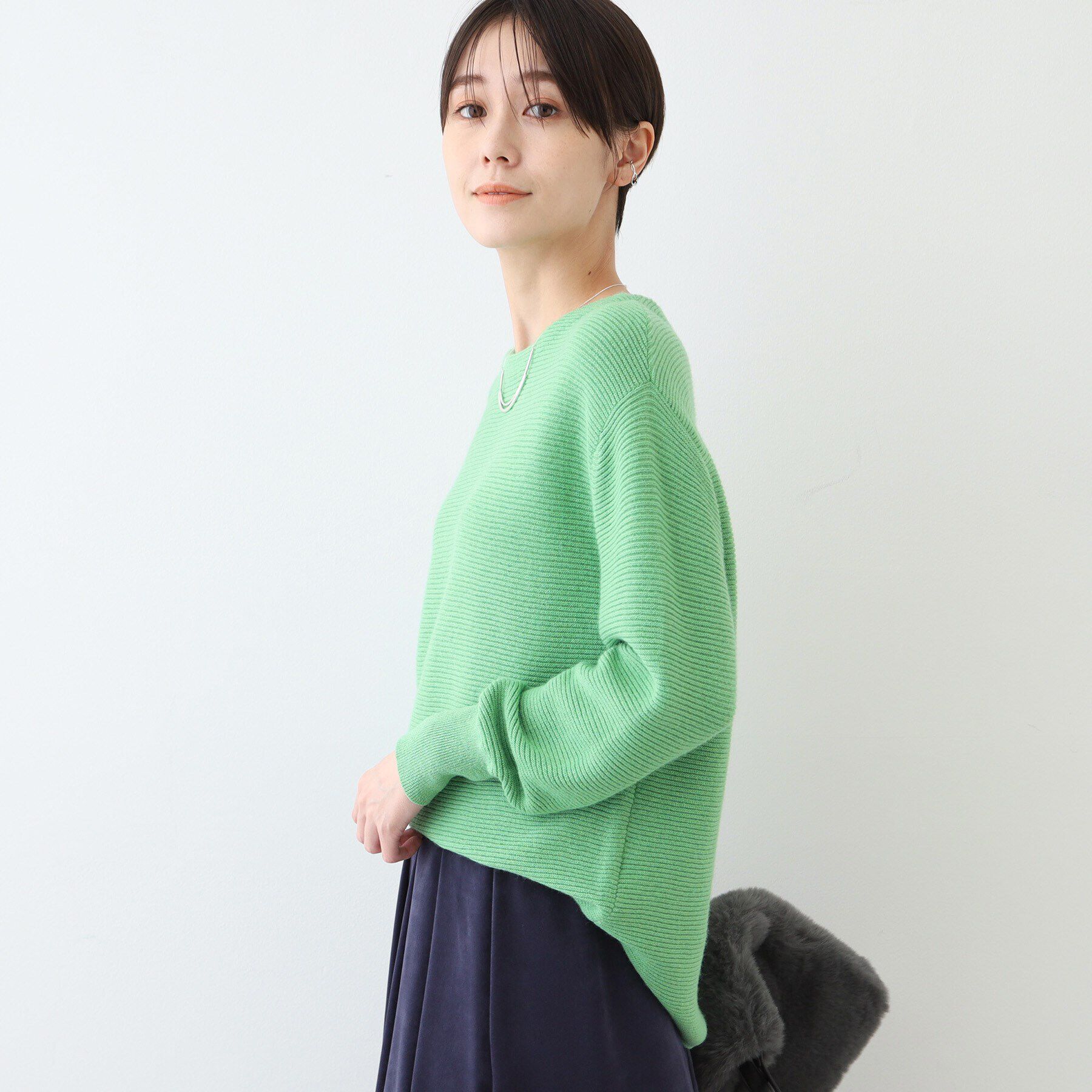 INDIVI「【カシミヤ混／洗える／ラメ】ボートネックニット」|ニット・セーター|