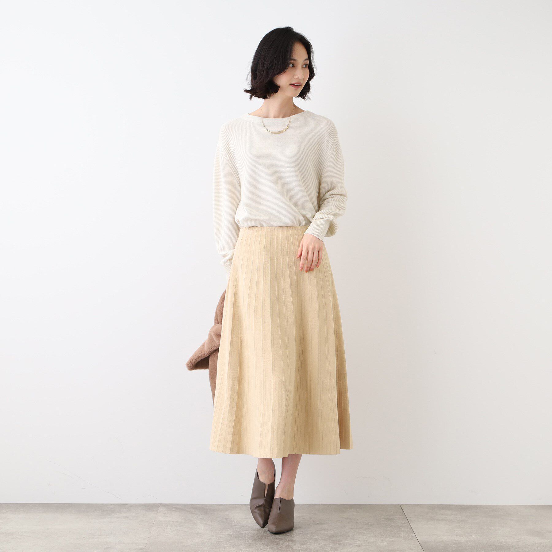 INDIVI「【カシミヤ混／洗える／ラメ】ボートネックニット」|ニット・セーター|