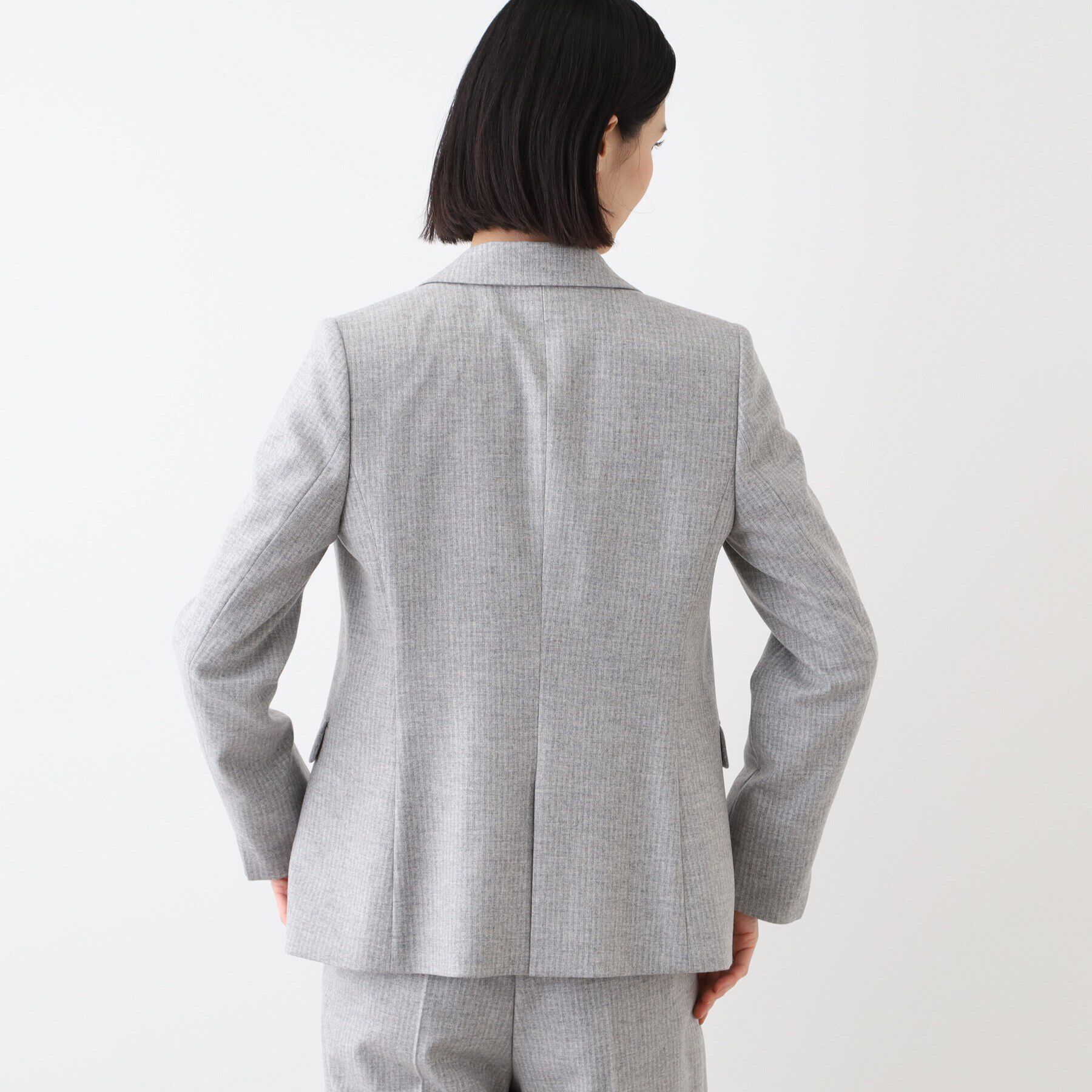 INDIVI「【日本製／SETUP可能／インポート素材】ストライプテーラードジャケット」|テーラードジャケット|