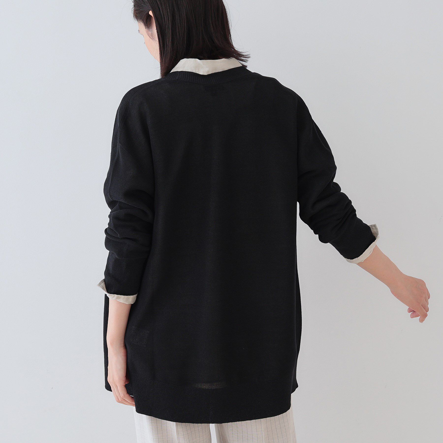 INDIVI「【洗える／和紙混素材】ドライタッチニットカーディガン」|カーディガン|