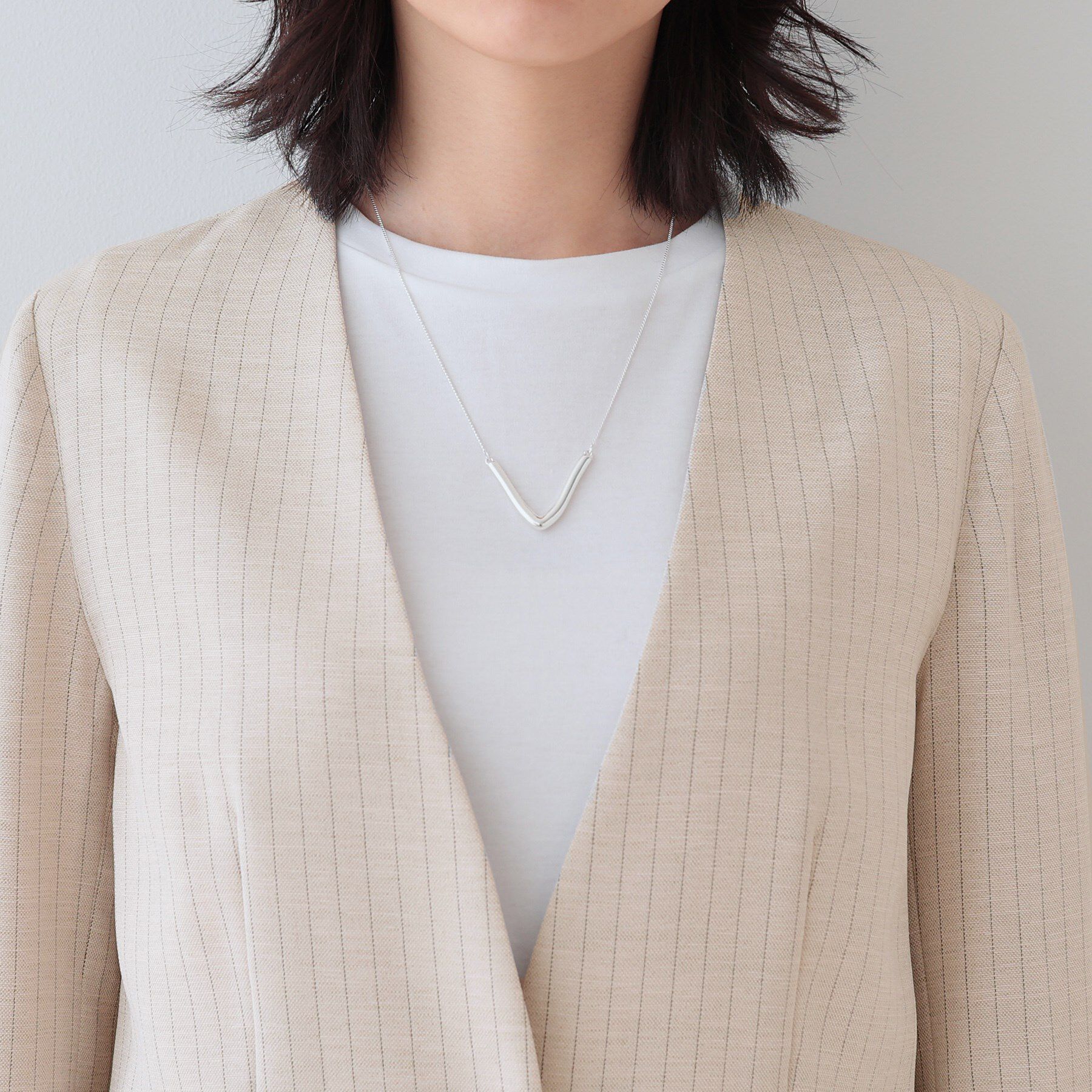 INDIVI「【こなれSETUP】リネンライクノーカラージャケット」|ノーカラージャケット|