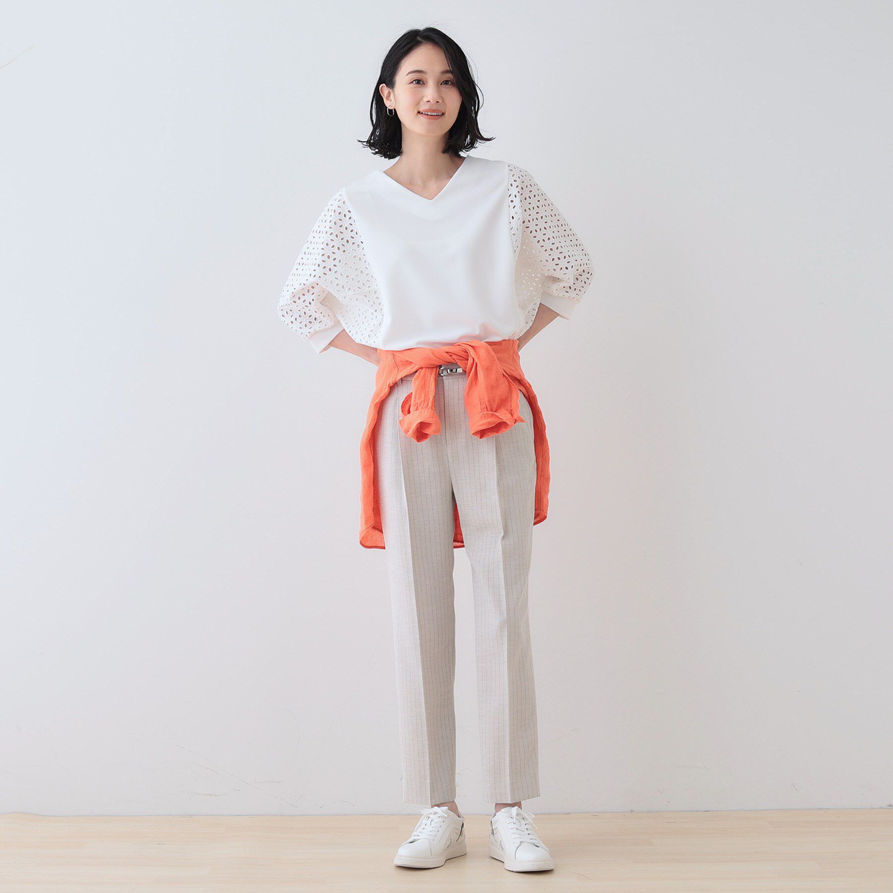 INDIVI「【洗える／体型カバー】レースコンビトップス」|Tシャツ・カットソー|