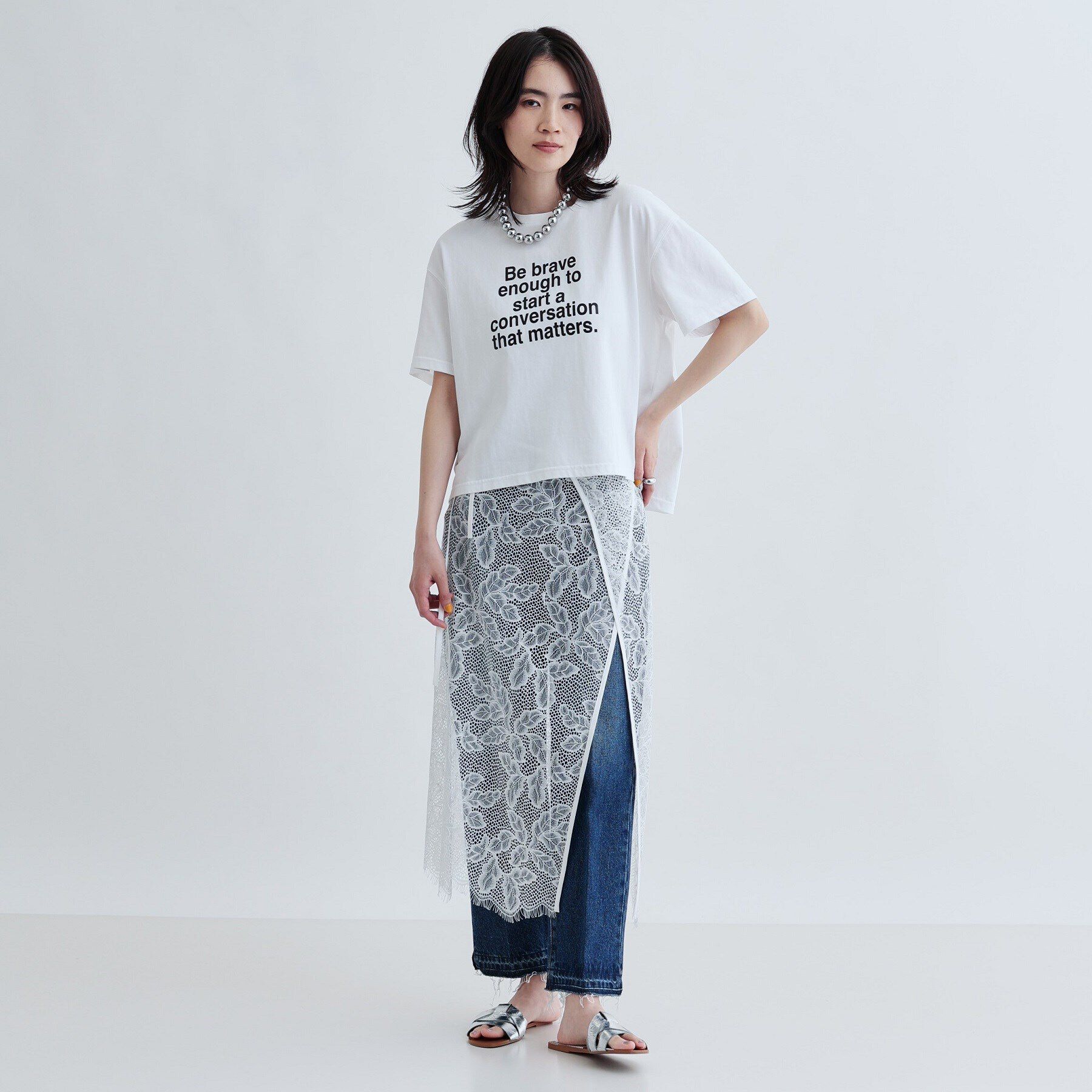 GALLEST「レースチュールオーバースカート」|スカート|