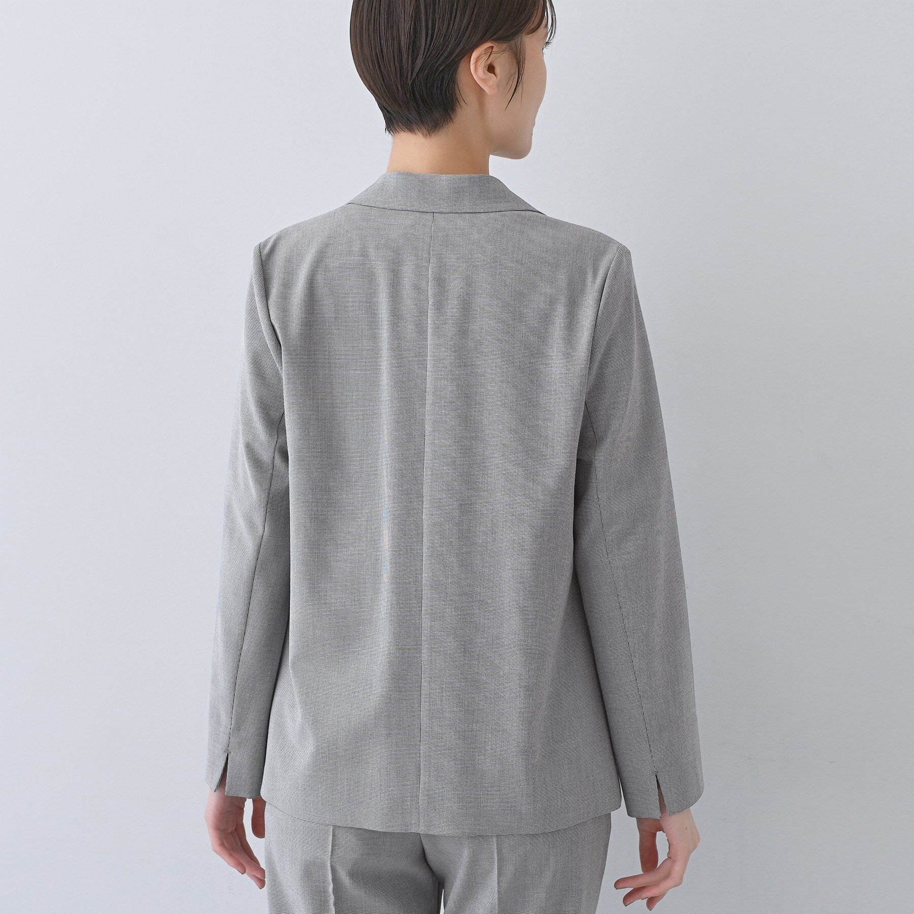 INDIVI「【洗える／夏スーツ】ミニ千鳥柄テーラードカラージャケット」|テーラードジャケット|