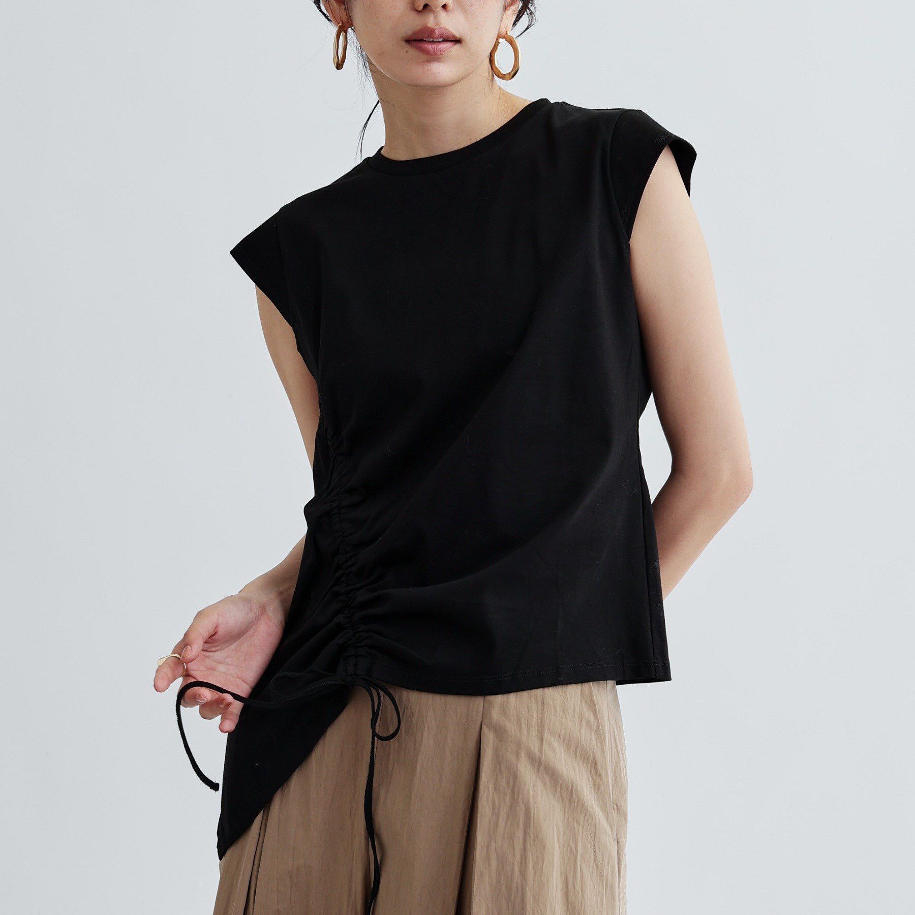 GALLEST「イレギュラーシャーリングヘムカットソー」|Tシャツ・カットソー|ブラック(019)