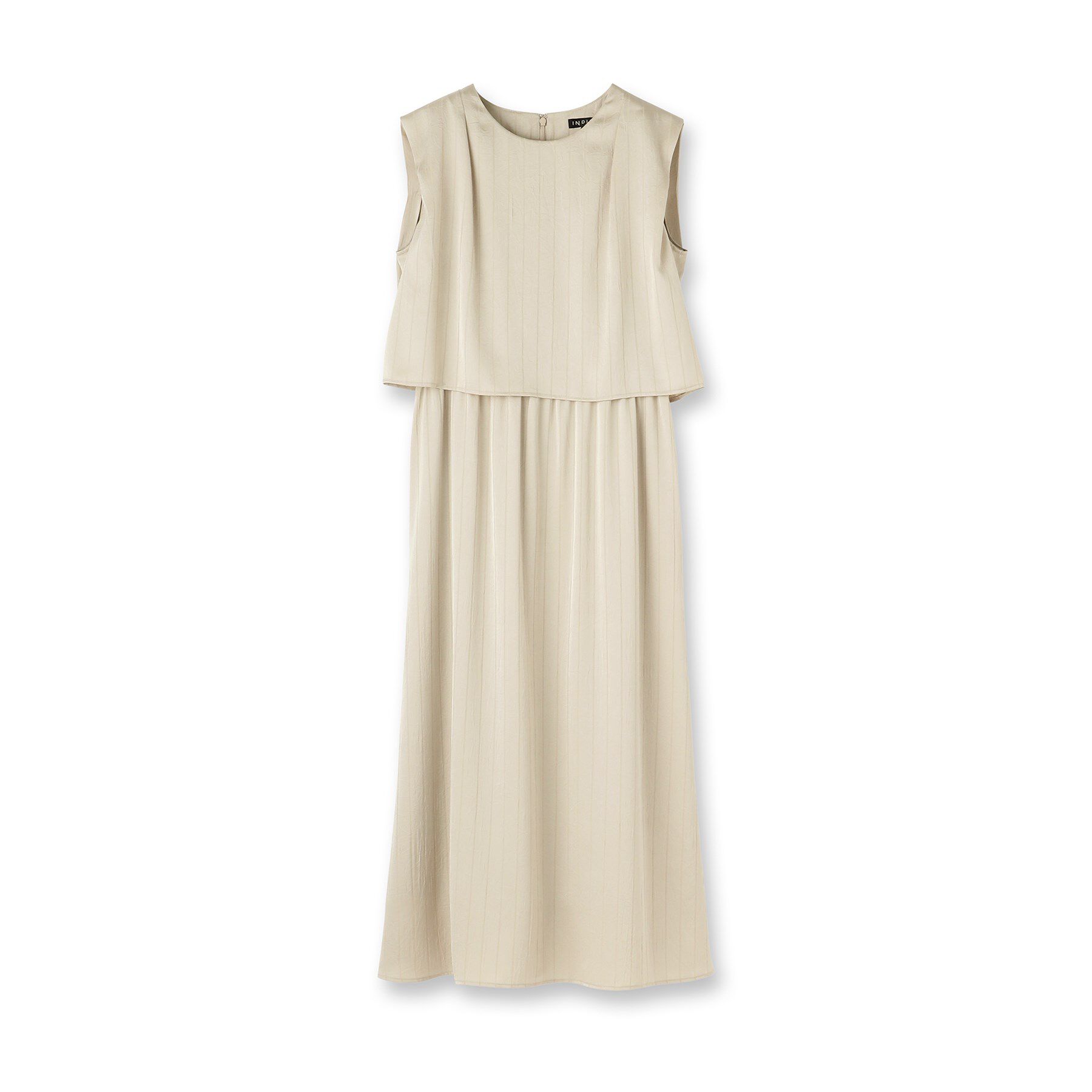 INDIVI「【洗える／UVケア／セット見え】ストライプ柄サテンワンピース」|ワンピース|