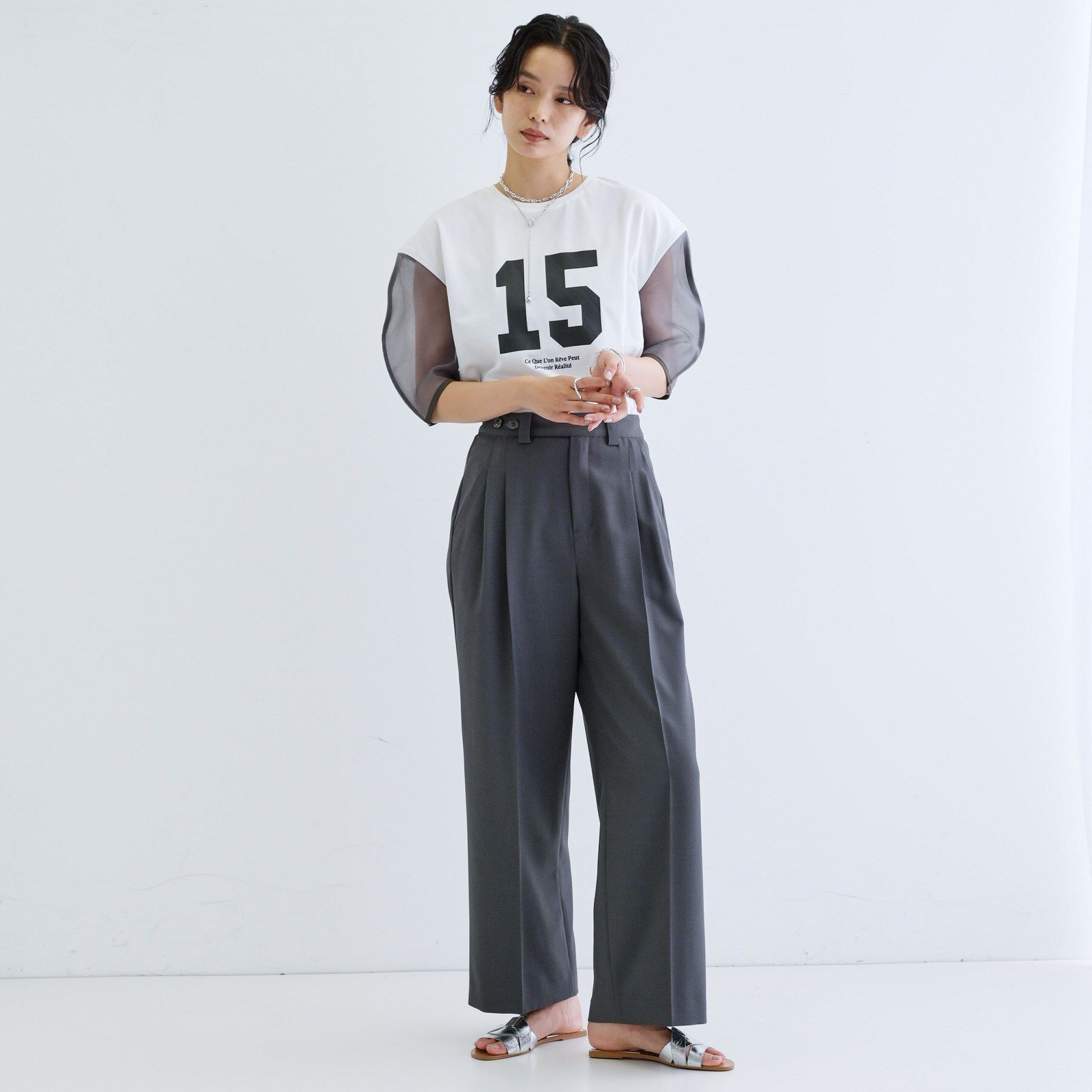 GALLEST「シアースリーブプリントTシャツ」|Tシャツ・カットソー|