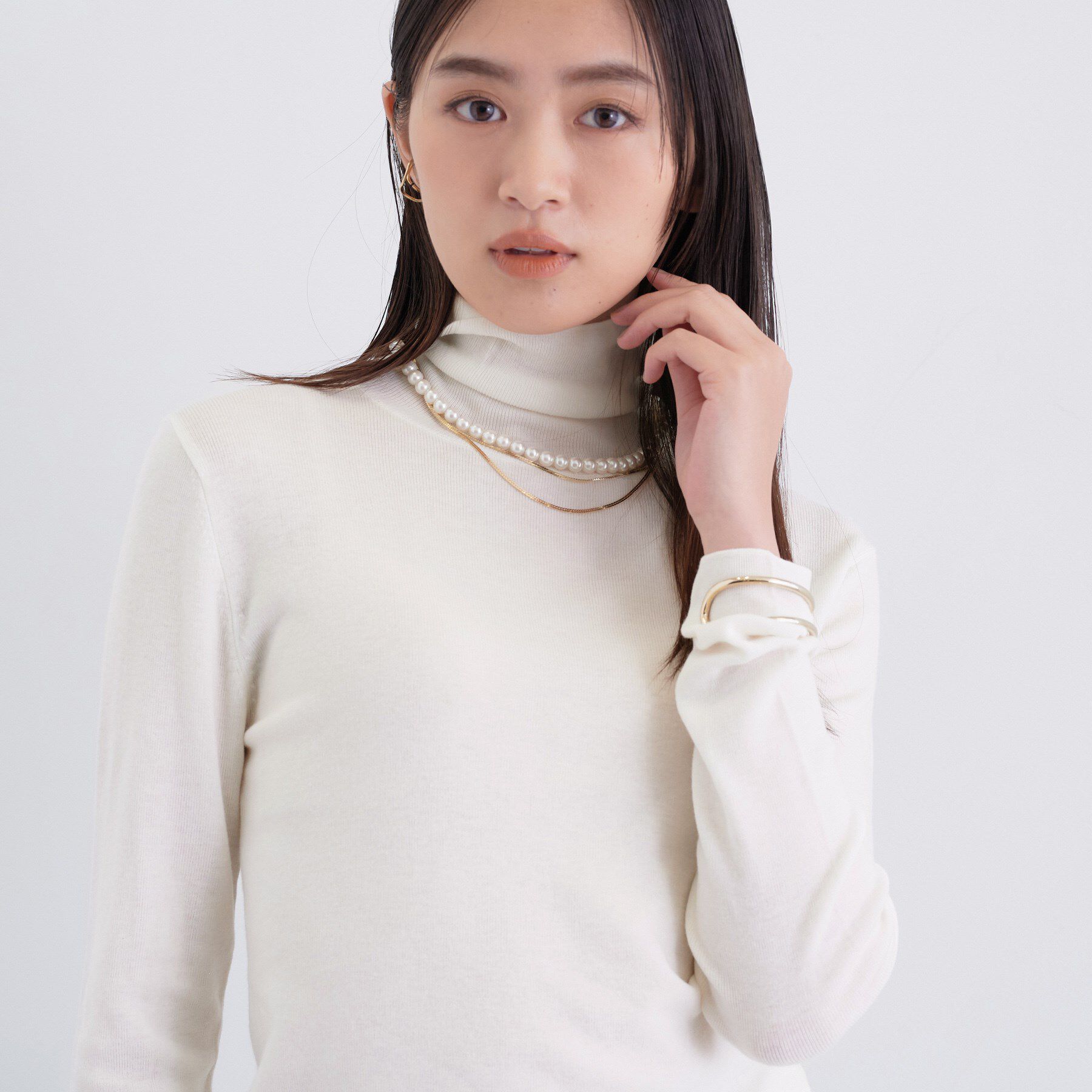 INDIVI「【洗える／薄手／ラメ】シアーラメニット」|ニット・セーター|