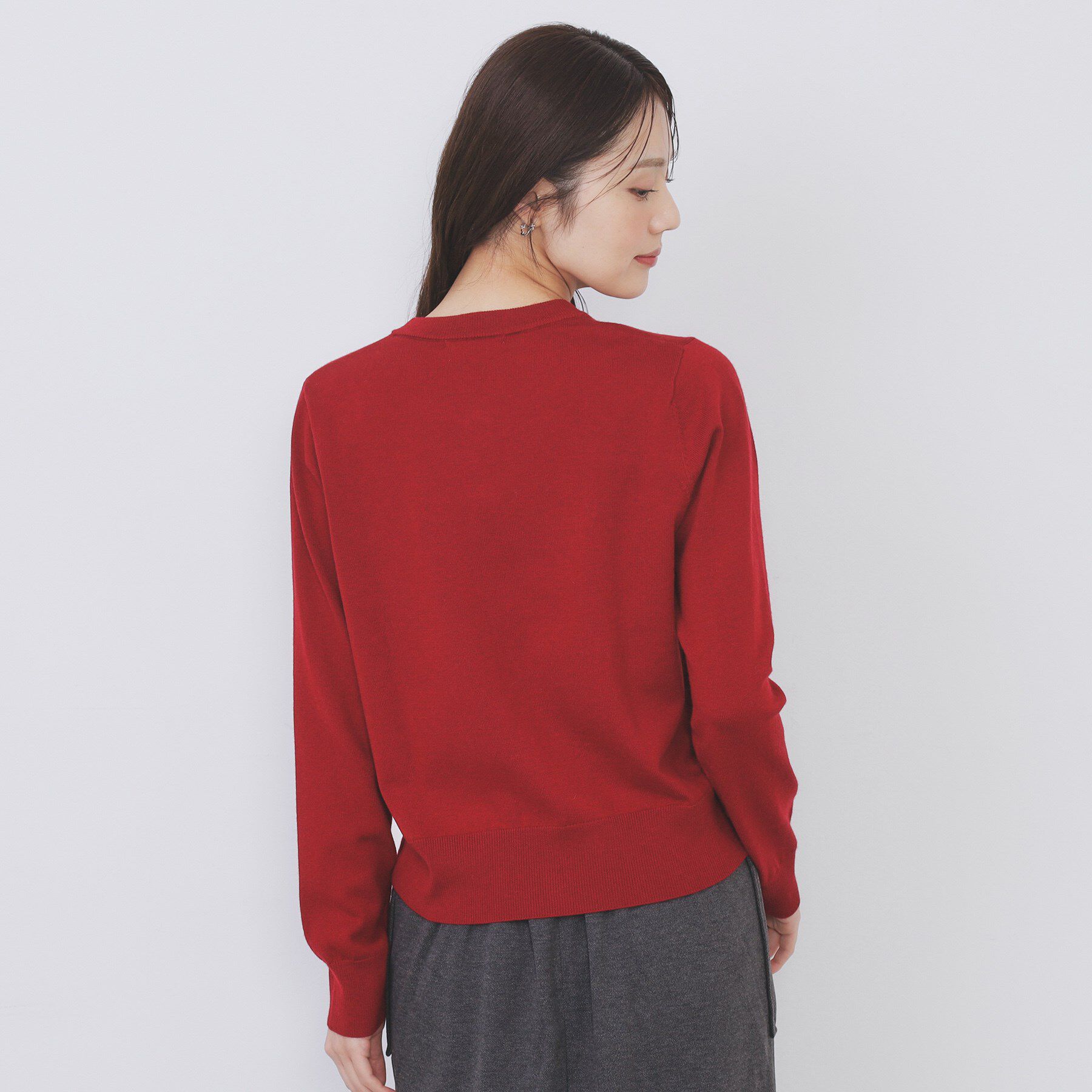 index「ビジュークルーネックカーディガン【洗濯機OK】《7col/XS～LL》」|カーディガン|