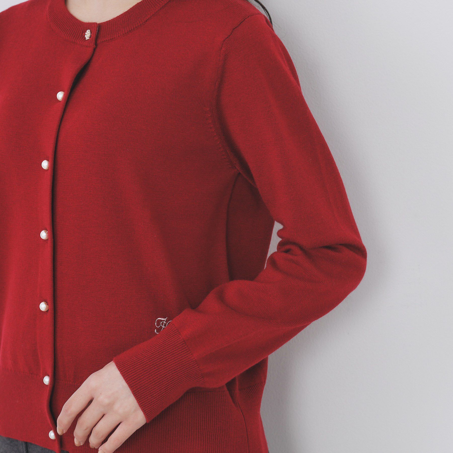 index「ビジュークルーネックカーディガン【洗濯機OK】《7col/XS～LL》」|カーディガン|