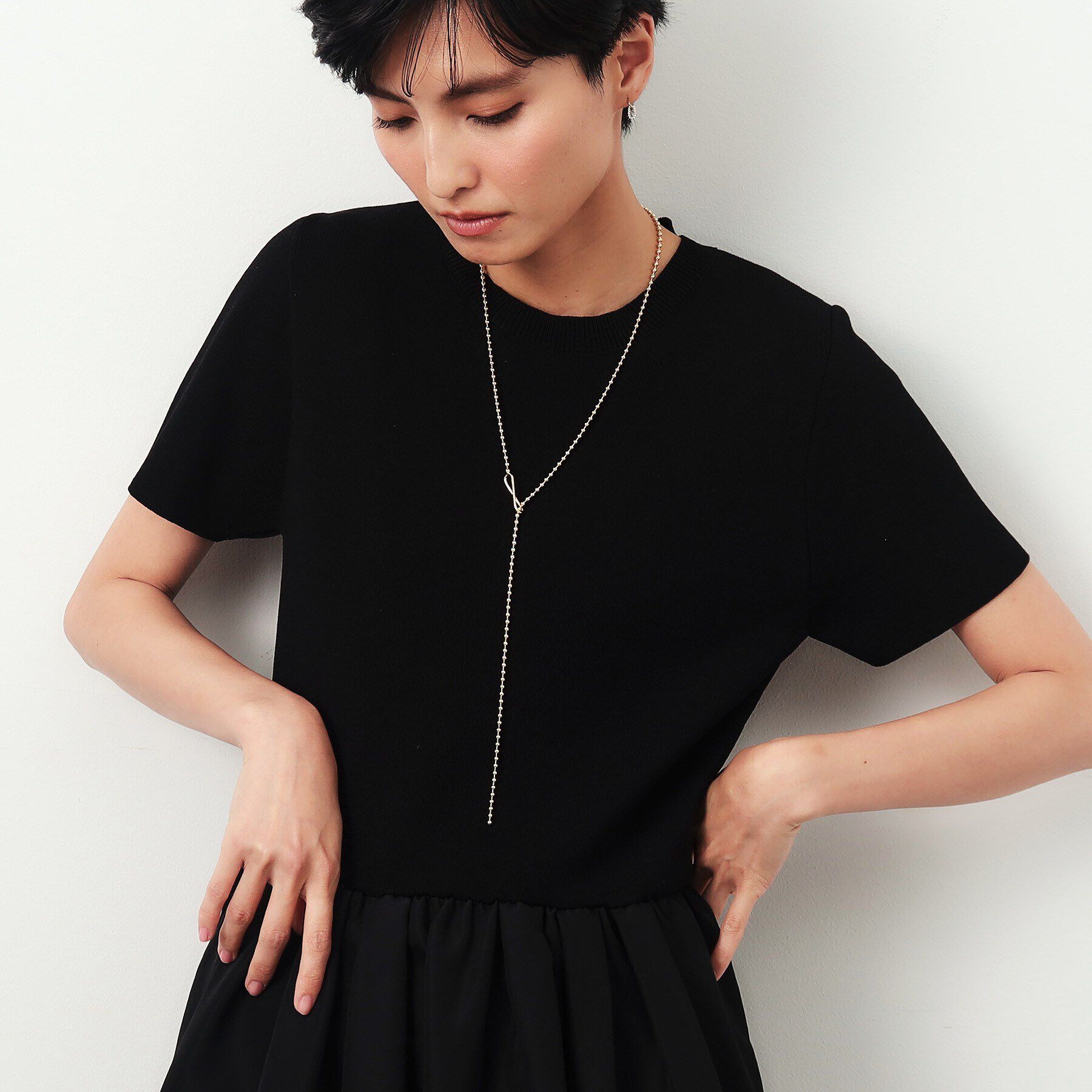 OPAQUE.CLIP「ボールチェーンラリエットネックレス」|ネックレス|