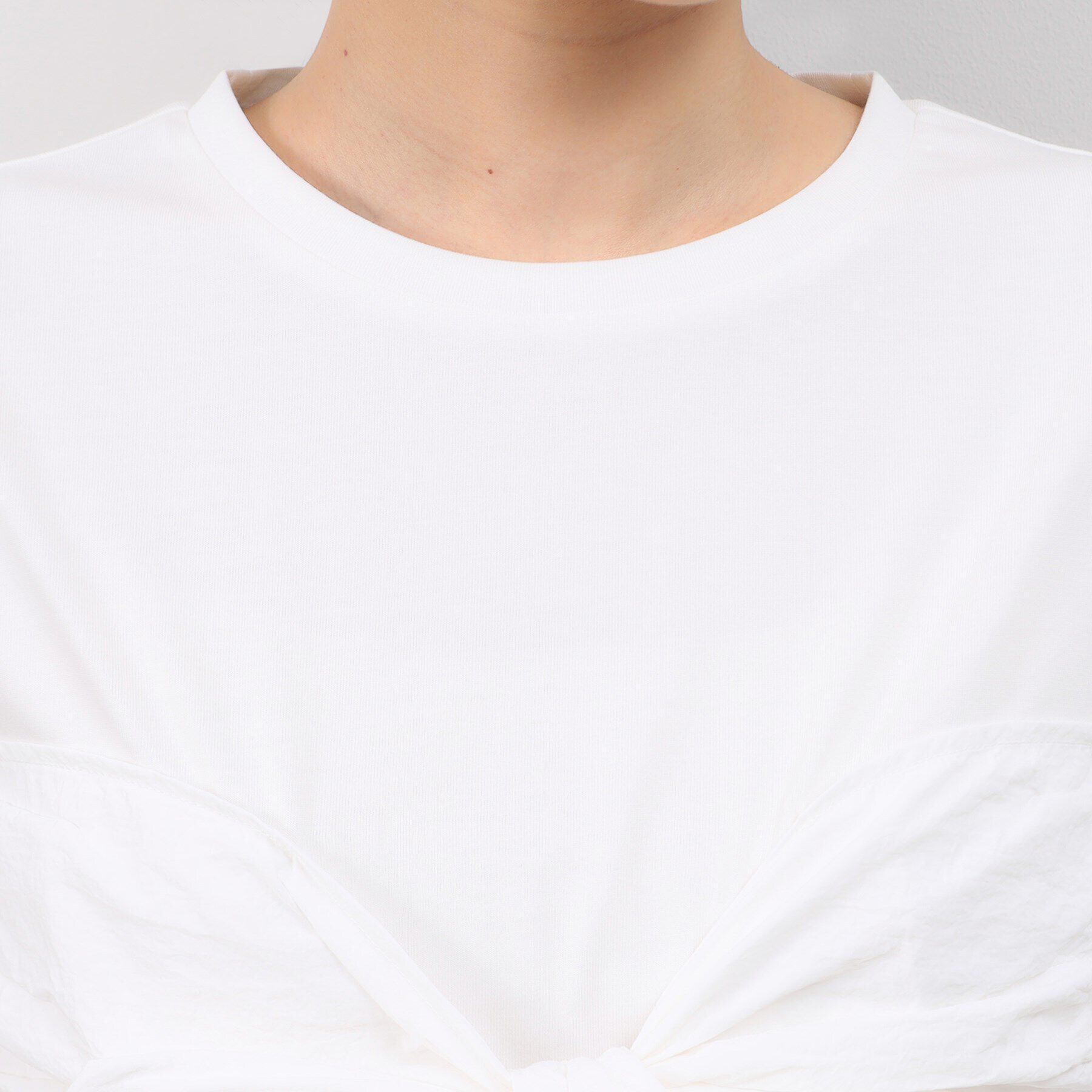 OPAQUE.CLIP「リボンビスチェドッキングカットソー【洗濯機洗い可】」|Tシャツ・カットソー|