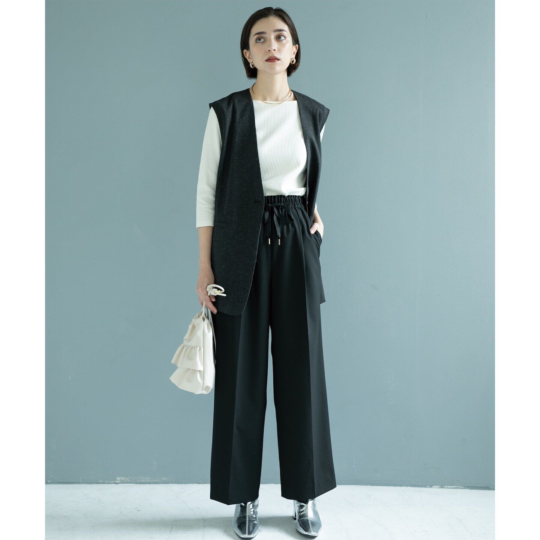 OPAQUE.CLIP「ピンストライプイージーワイドパンツ【洗濯機洗い可】」|その他|